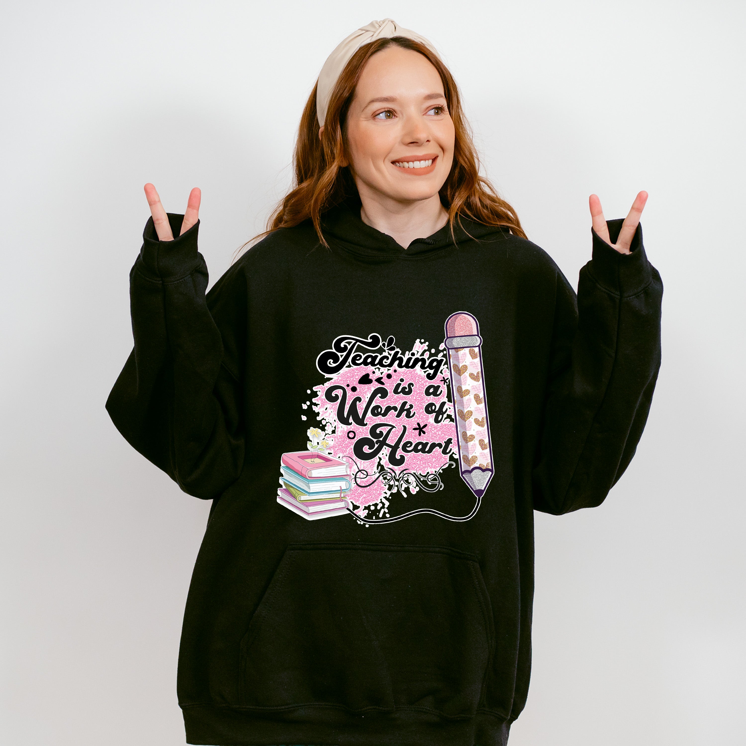 Teaching is a Work of Heart Design - Teacher Unisex Crewneck T-Shirt Sweatshirt Hoodie