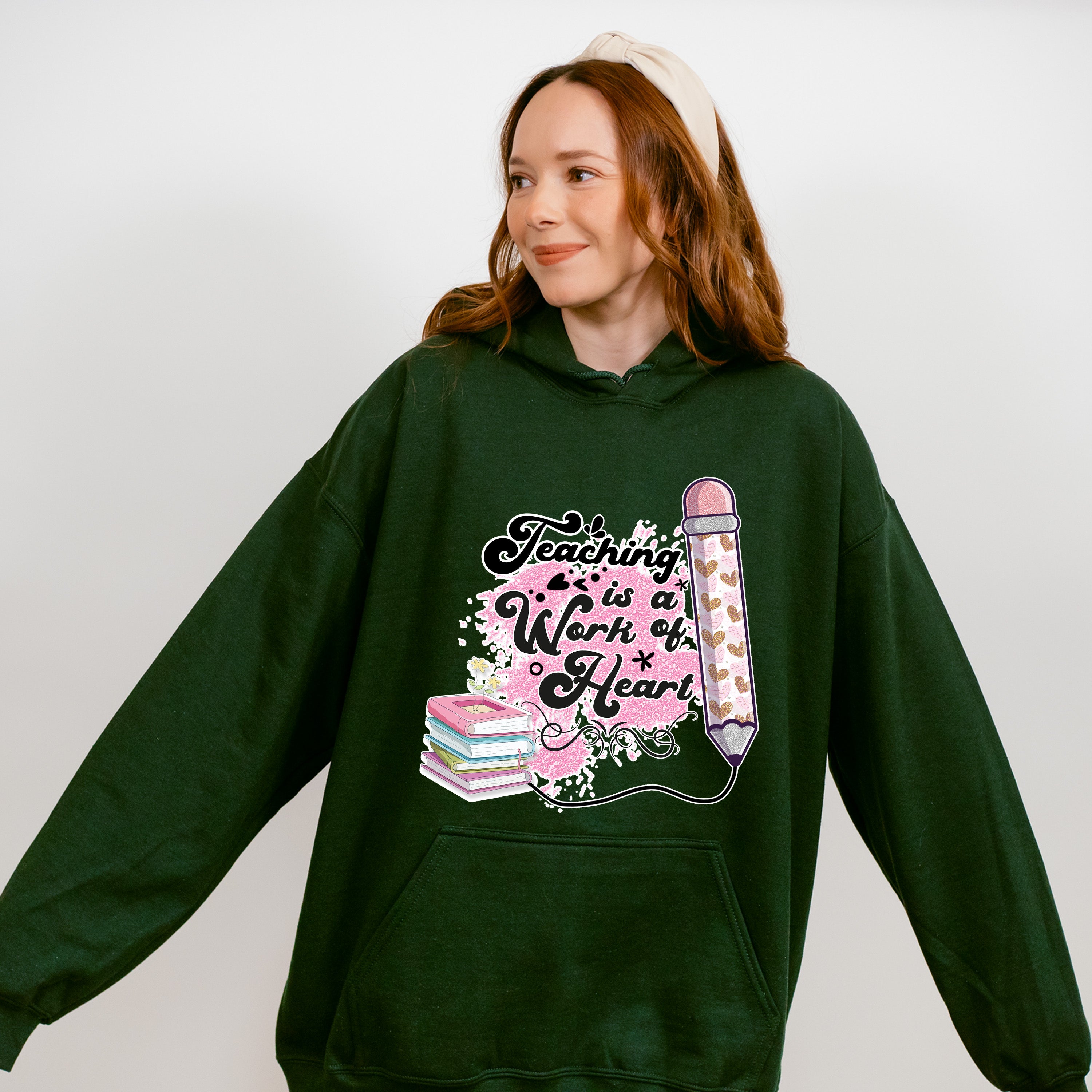 Teaching is a Work of Heart Design - Teacher Unisex Crewneck T-Shirt Sweatshirt Hoodie