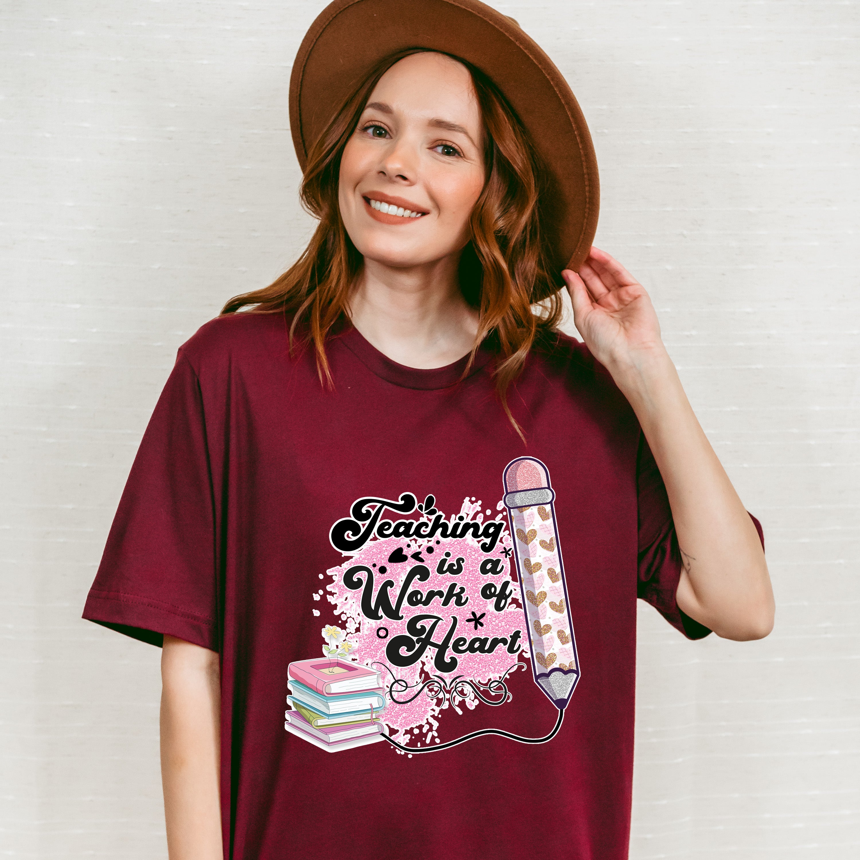 Teaching is a Work of Heart Design - Teacher Unisex Crewneck T-Shirt Sweatshirt Hoodie