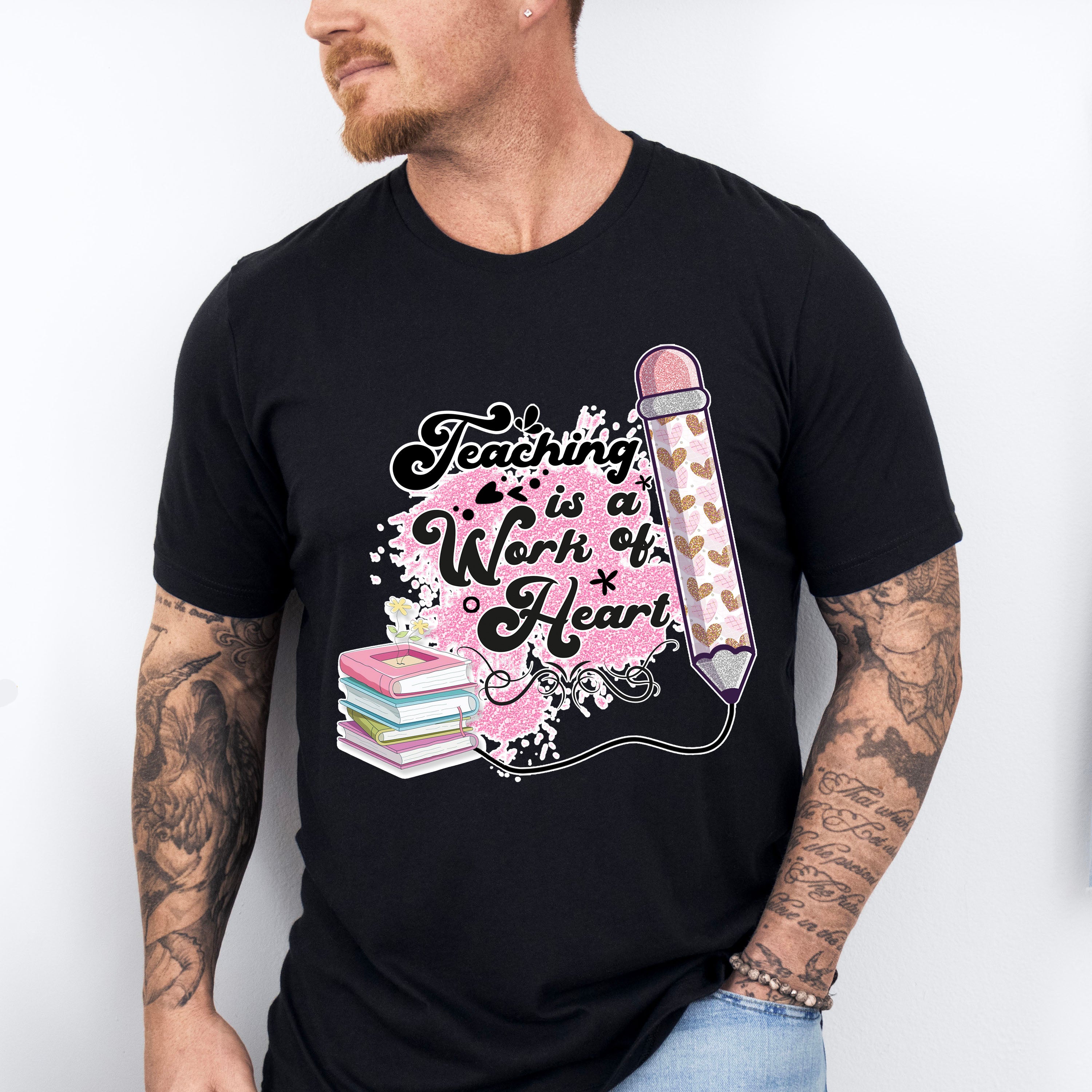 Teaching is a Work of Heart Design - Teacher Unisex Crewneck T-Shirt Sweatshirt Hoodie