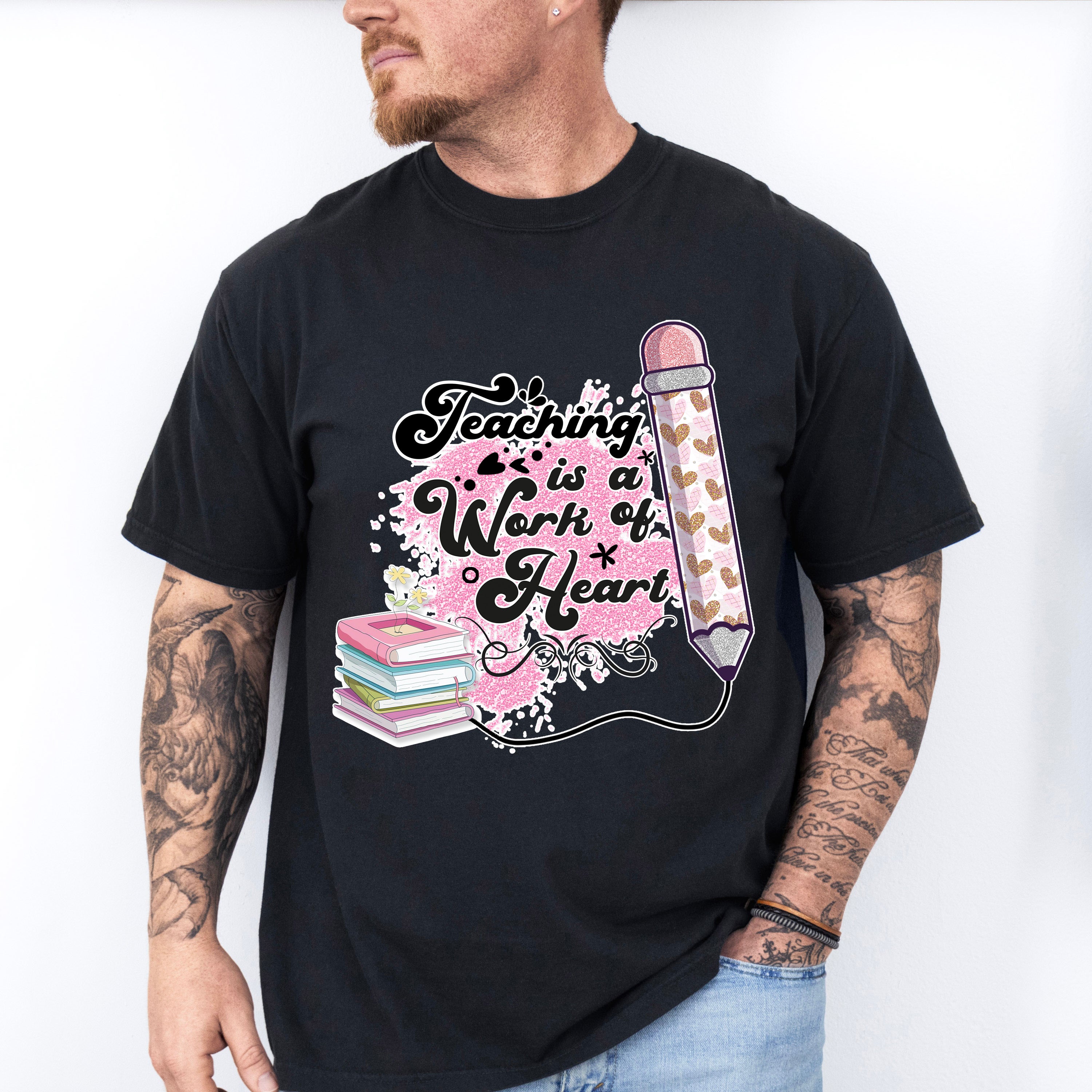 Teaching is a Work of Heart Design - Teacher Unisex Crewneck T-Shirt Sweatshirt Hoodie