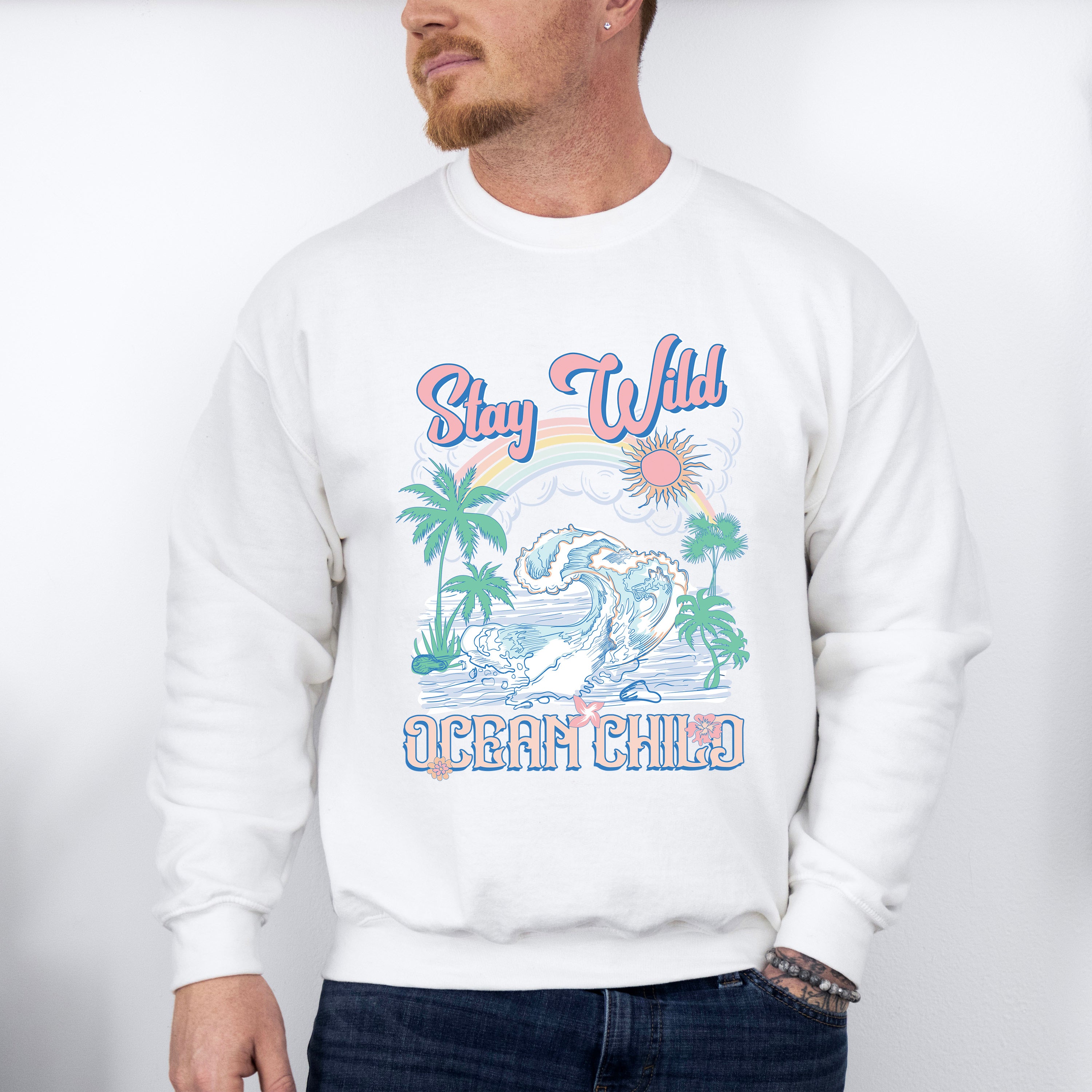 Stay Wild Ocean Child Design - Summer Theme Unisex Crewneck T-Shirt Sweatshirt Hoodie