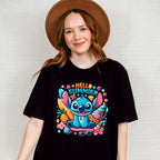 Stitch Hello Summer Design - Summer Theme Unisex Crewneck T-Shirt Sweatshirt Hoodie