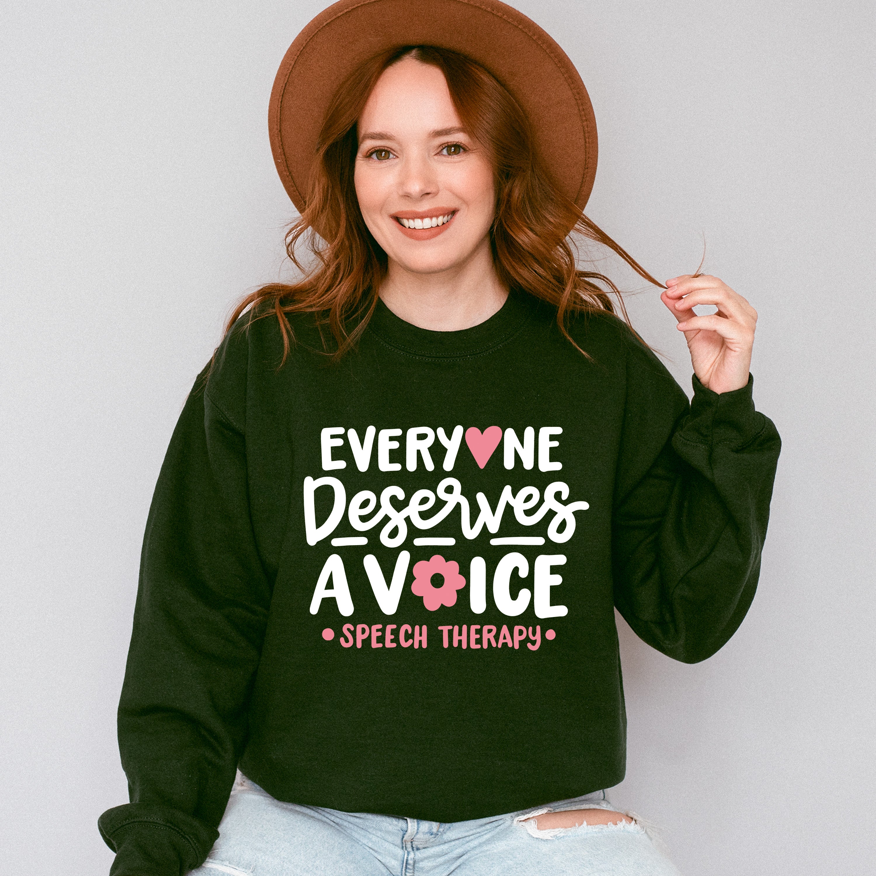 Everyone Deserves A Voice Speech Therapy Design - Therapy Unisex Crewneck T-Shirt Sweatshirt Hoodie