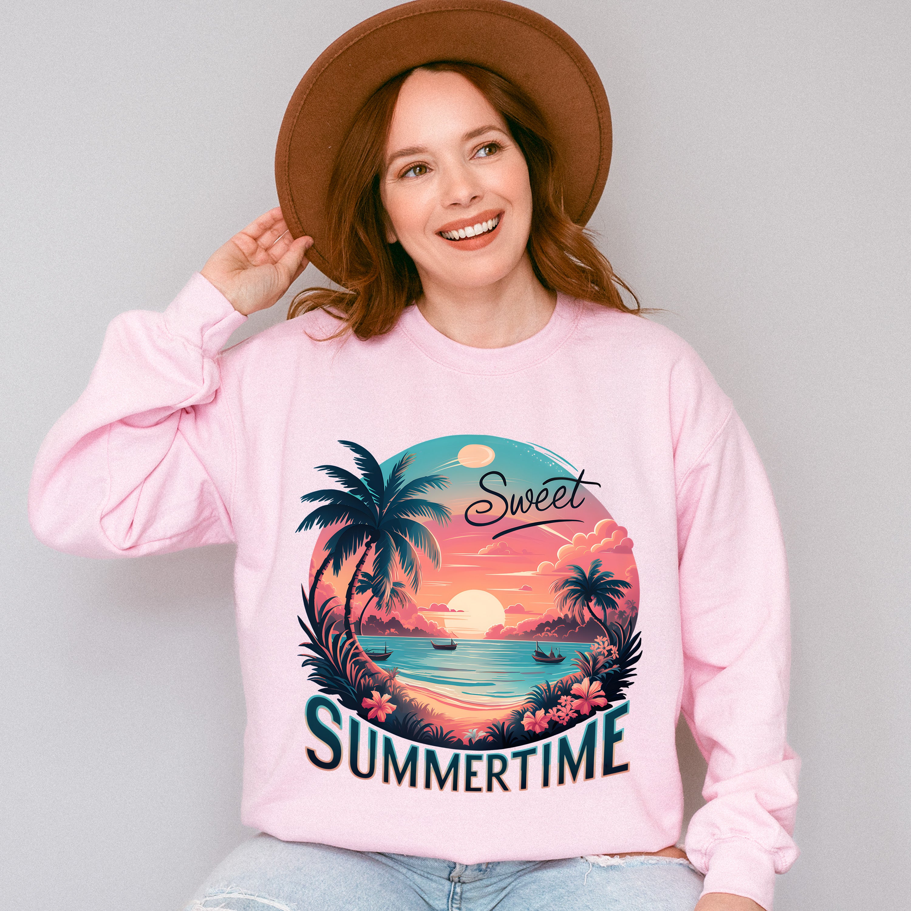 Sweet Summertime Design- Summer Theme Unisex Crewneck T-Shirt Sweatshirt Hoodie