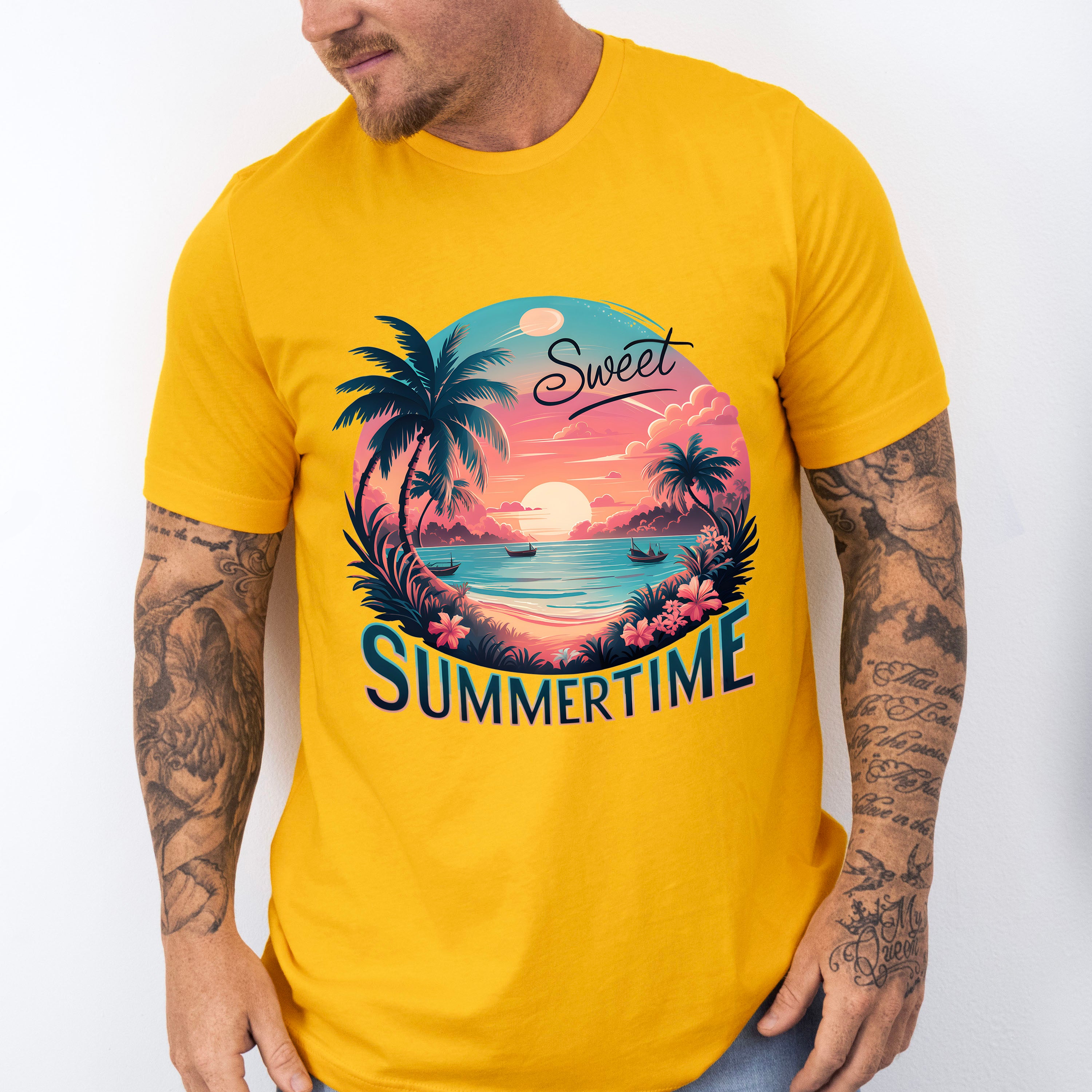 Sweet Summertime Design- Summer Theme Unisex Crewneck T-Shirt Sweatshirt Hoodie