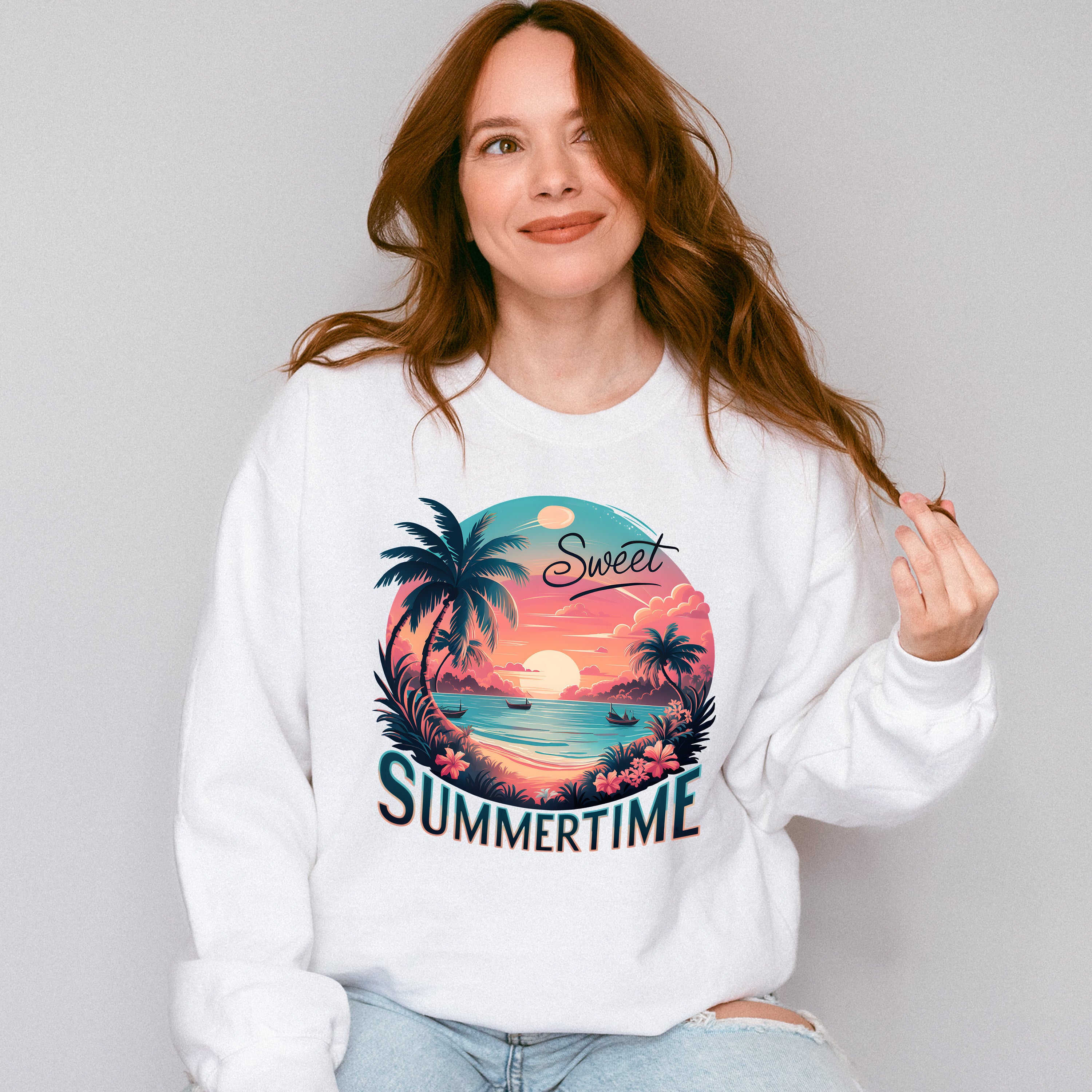 Sweet Summertime Design- Summer Theme Unisex Crewneck T-Shirt Sweatshirt Hoodie