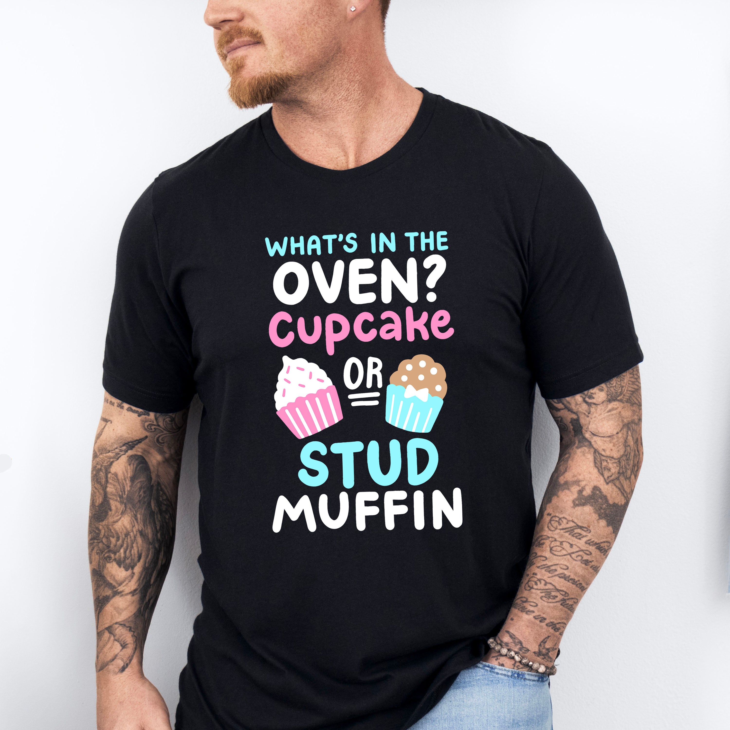 Cupcake Or Stud Muffin - Gender Reveal Unisex Crewneck T-Shirt Sweatshirt Hoodie