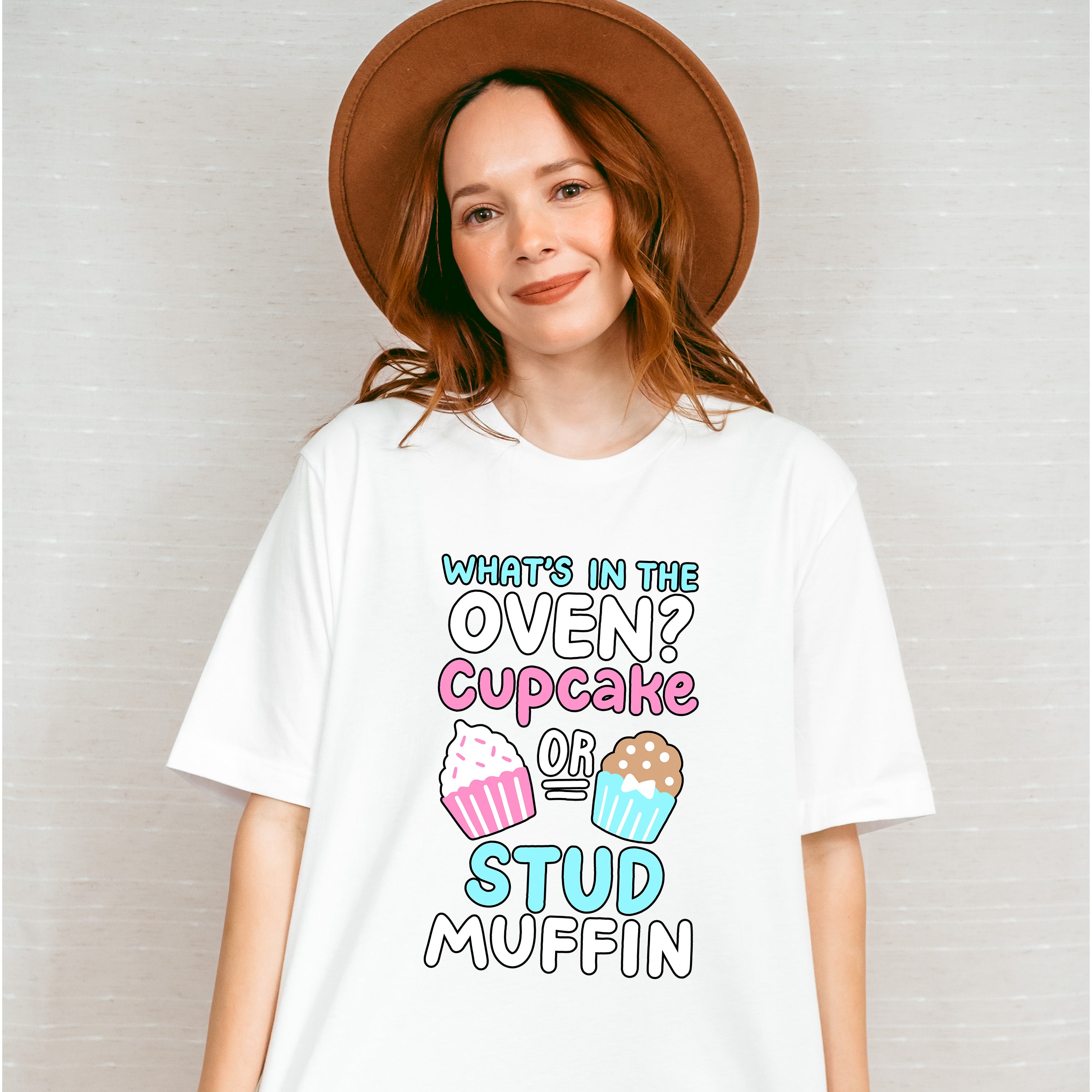 Cupcake Or Stud Muffin - Gender Reveal Unisex Crewneck T-Shirt Sweatshirt Hoodie