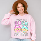 What The Duck Is It - Gender Reveal Unisex Crewneck T-Shirt Sweatshirt Hoodie