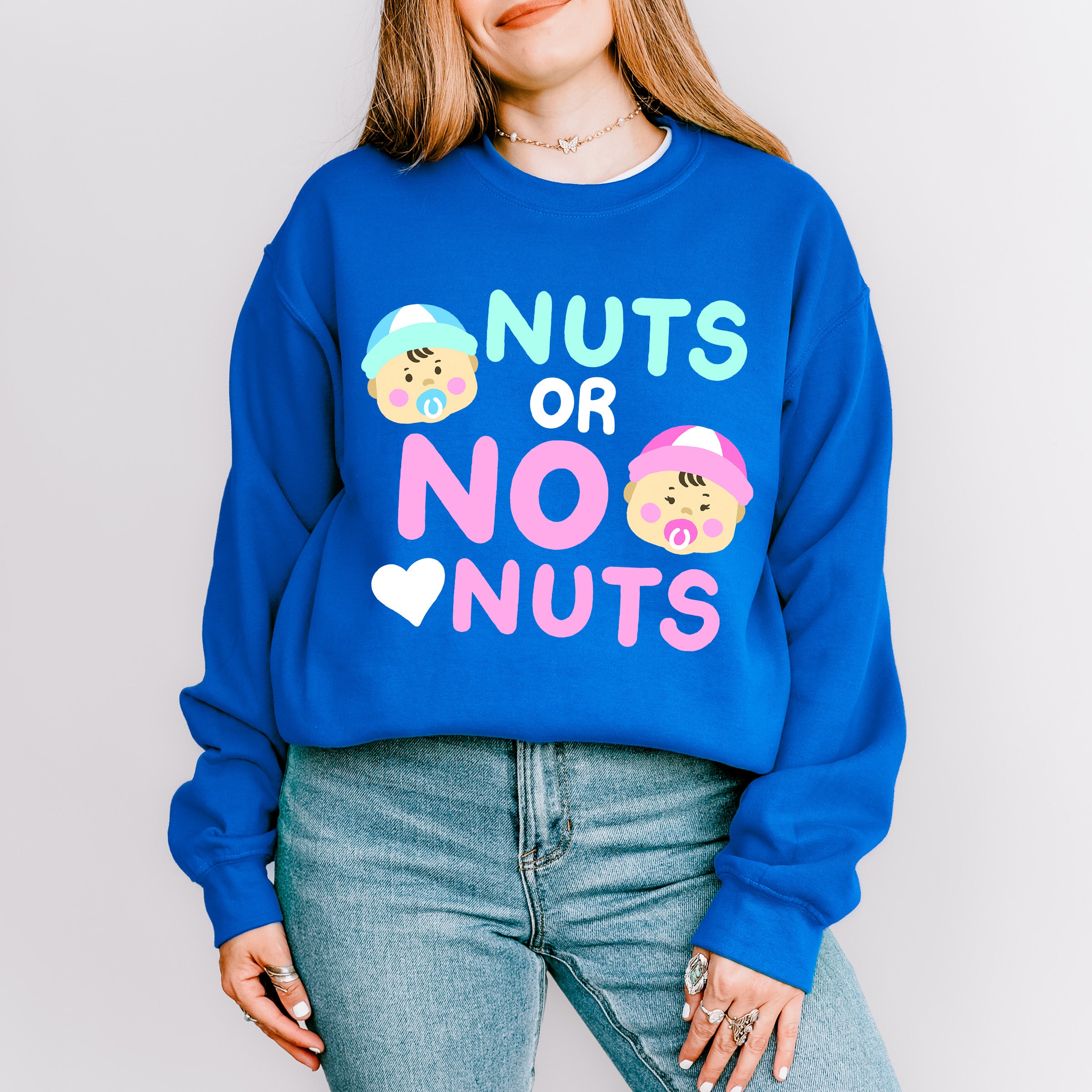 Nuts Or No Nuts - Gender Reveal Unisex Crewneck T-Shirt Sweatshirt Hoodie