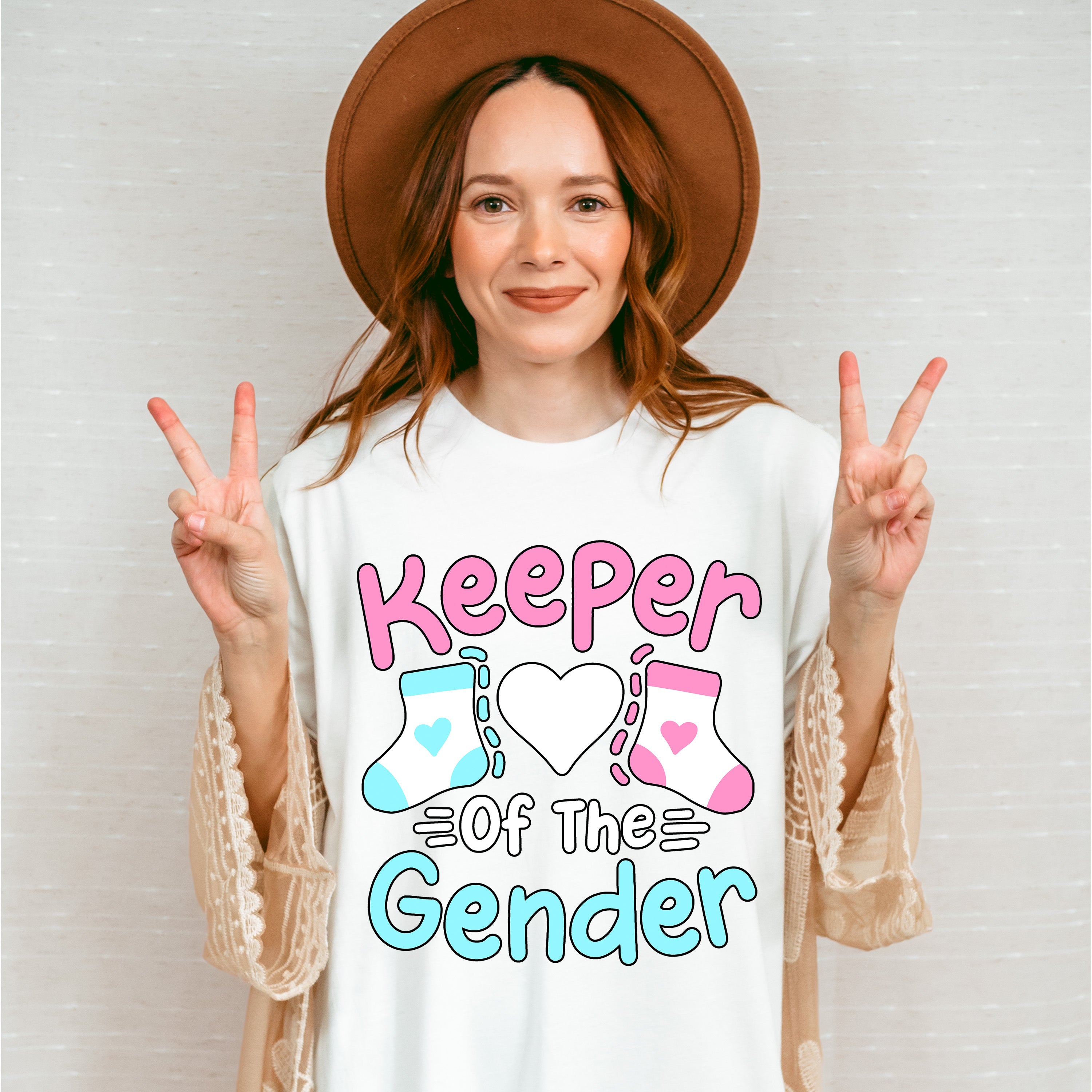 Keeper Of The Gender Socks - Gender Reveal Unisex Crewneck T-Shirt Sweatshirt Hoodie