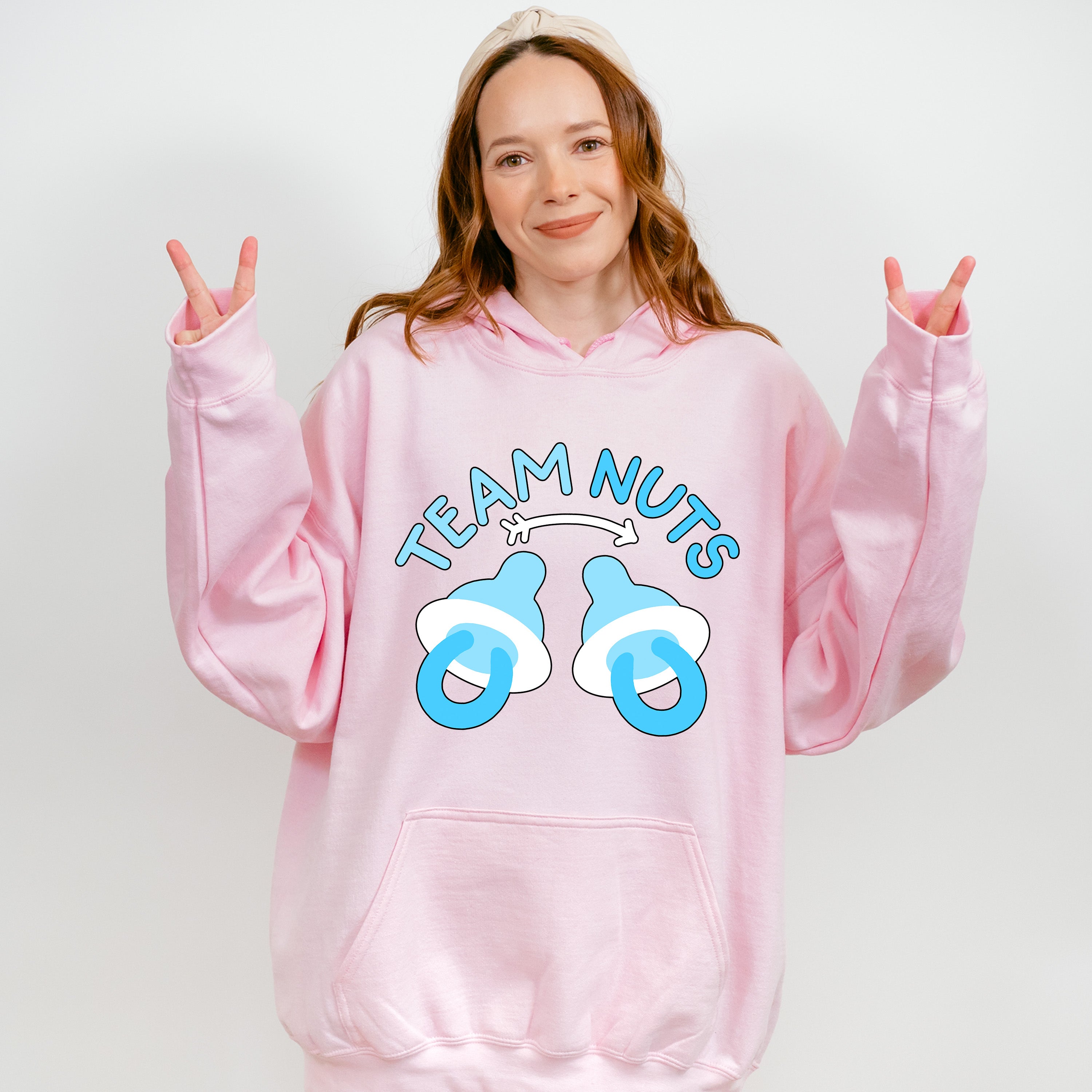 Team Nuts Pacifier - Gender Reveal Unisex Crewneck T-Shirt Sweatshirt Hoodie