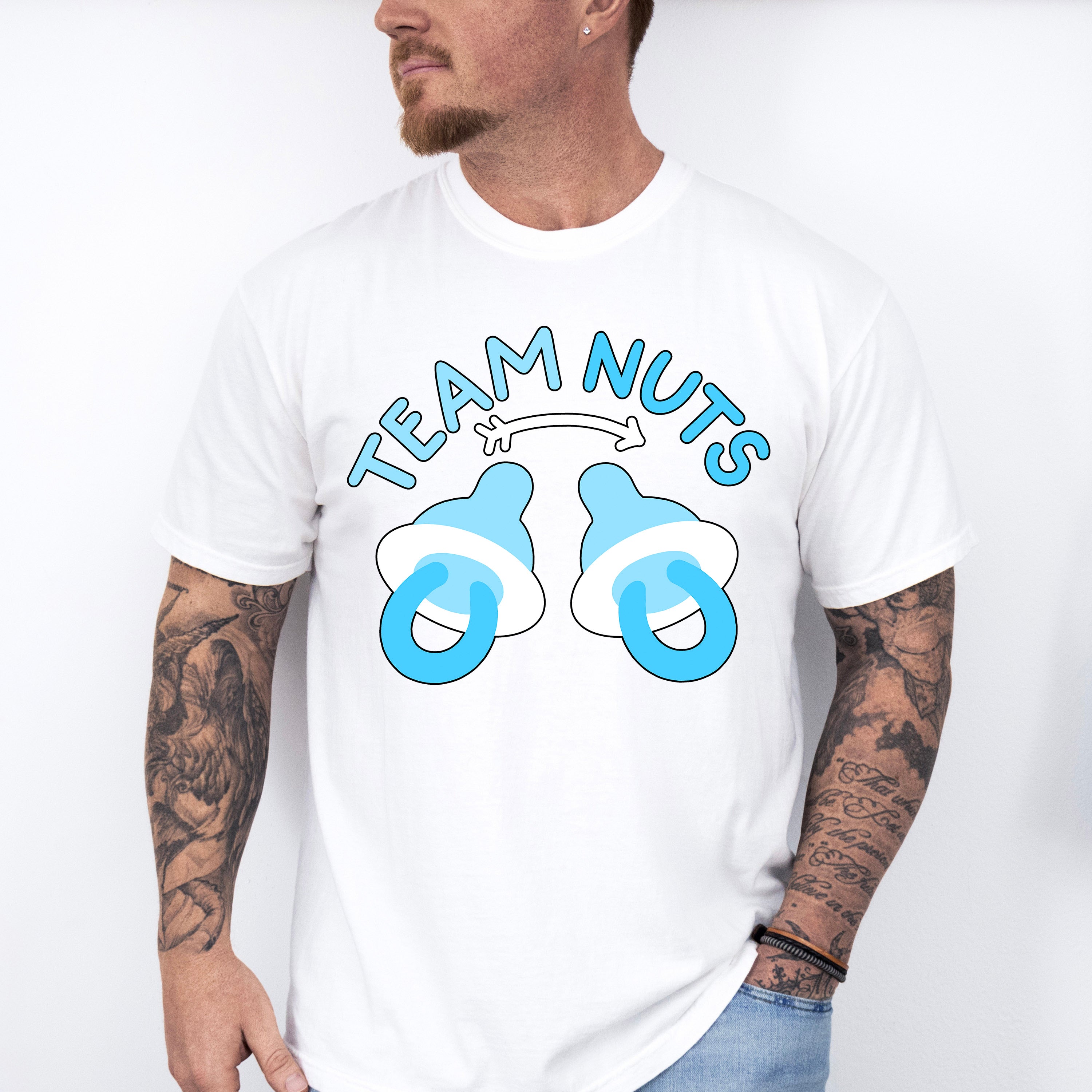 Team Nuts Pacifier - Gender Reveal Unisex Crewneck T-Shirt Sweatshirt Hoodie