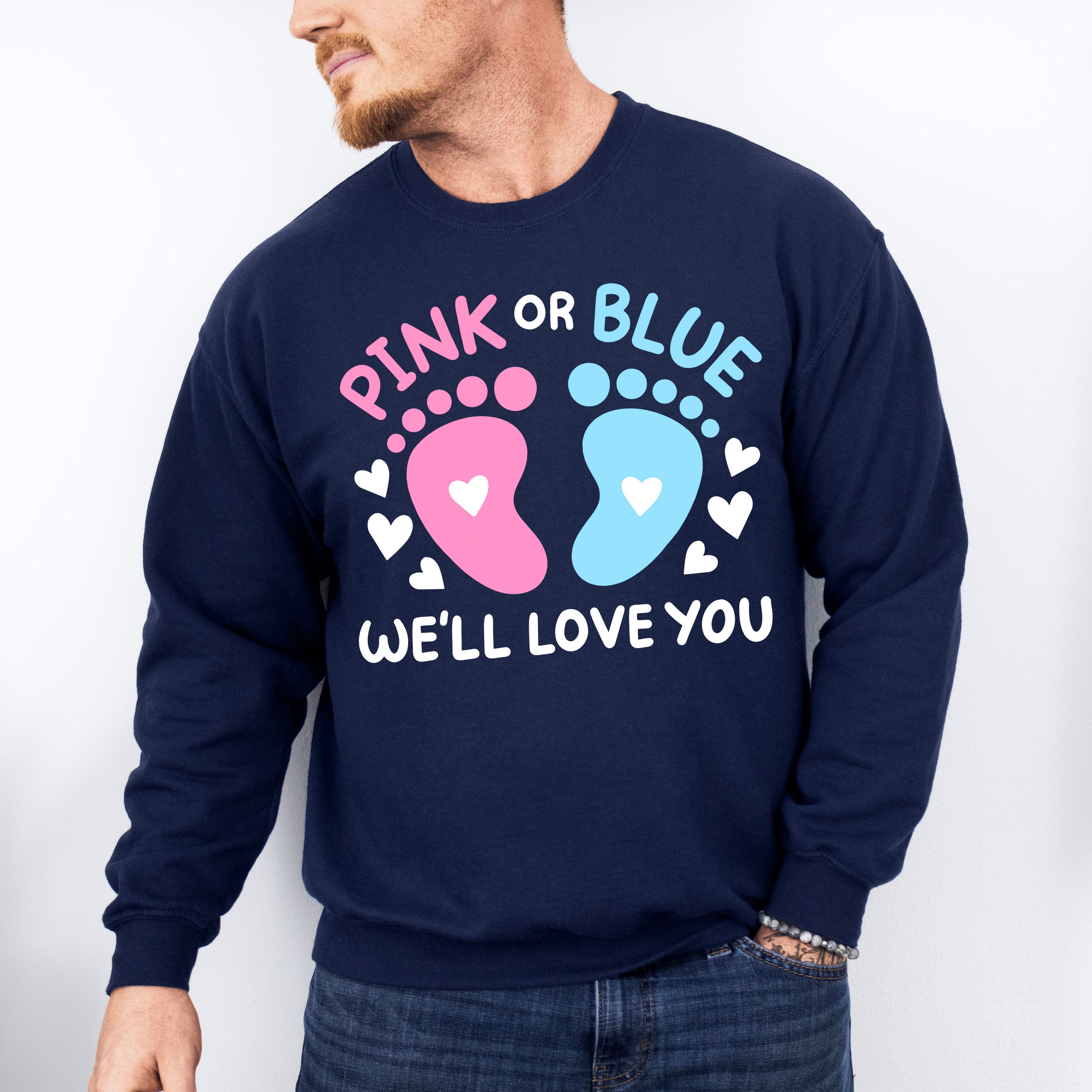 Pink Or Blue - Gender Reveal Unisex Crewneck T-Shirt Sweatshirt Hoodie