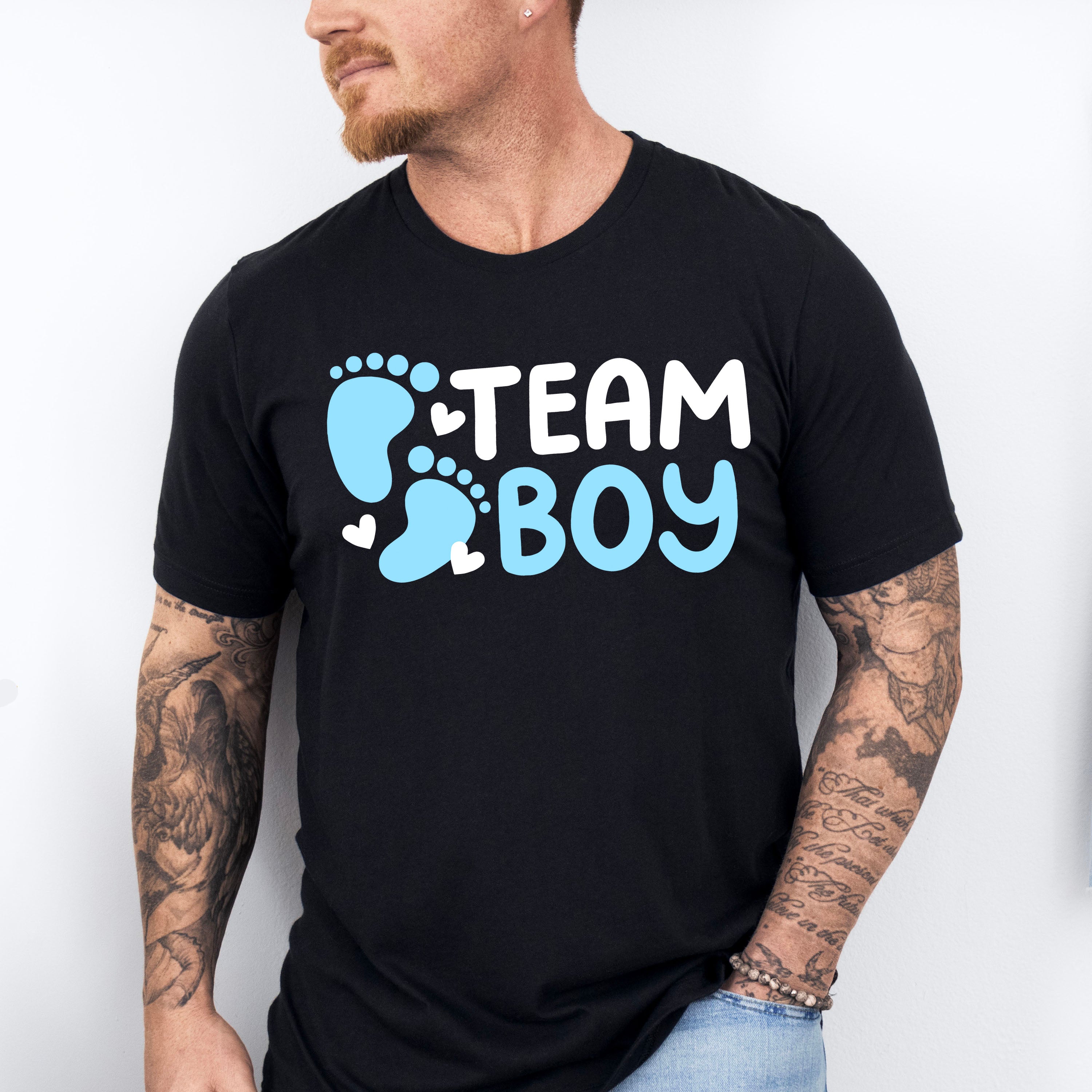Team Boy Foot Print - Gender Reveal Unisex Crewneck T-Shirt Sweatshirt Hoodie
