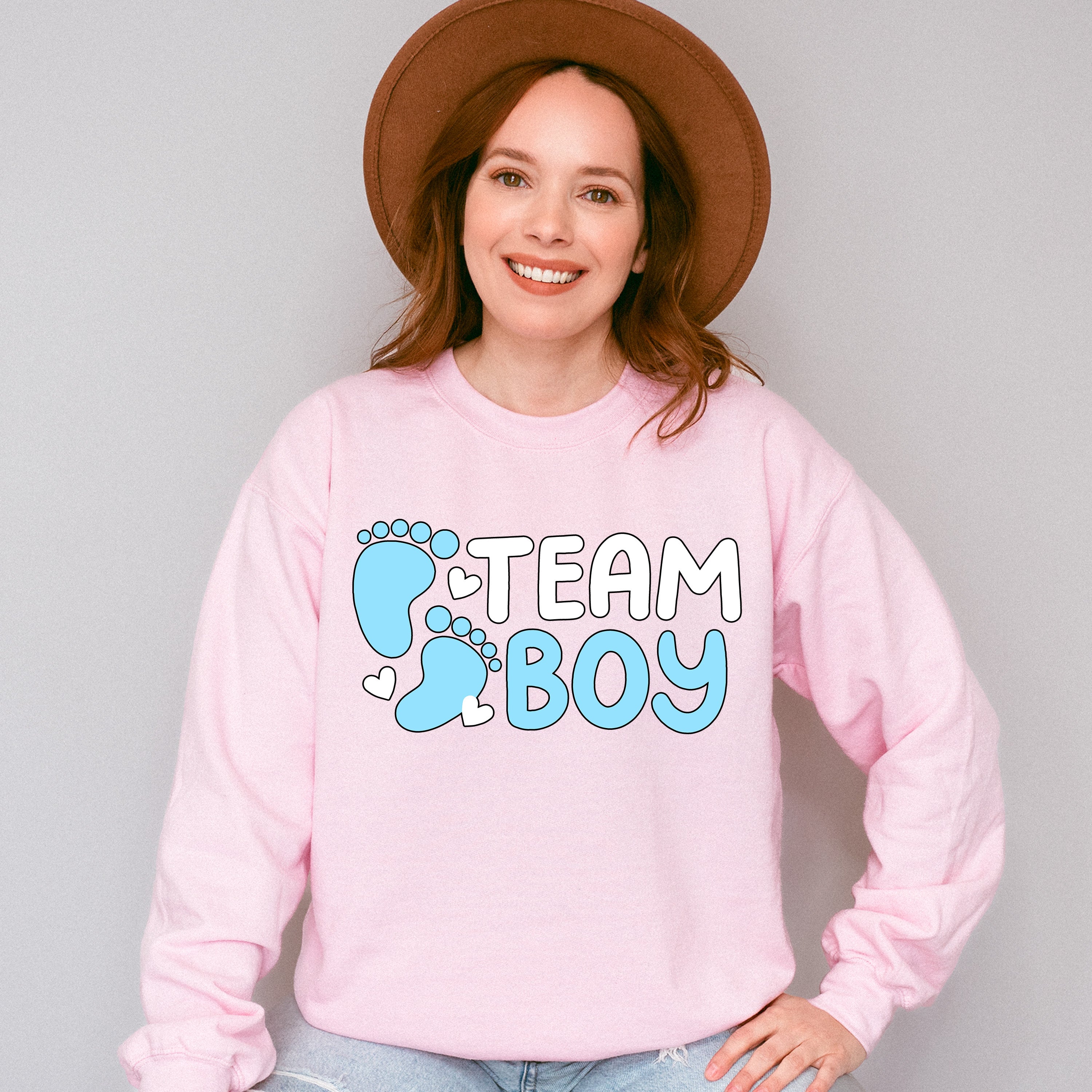 Team Boy Foot Print - Gender Reveal Unisex Crewneck T-Shirt Sweatshirt Hoodie