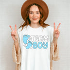 Team Boy Foot Print - Gender Reveal Unisex Crewneck T-Shirt Sweatshirt Hoodie
