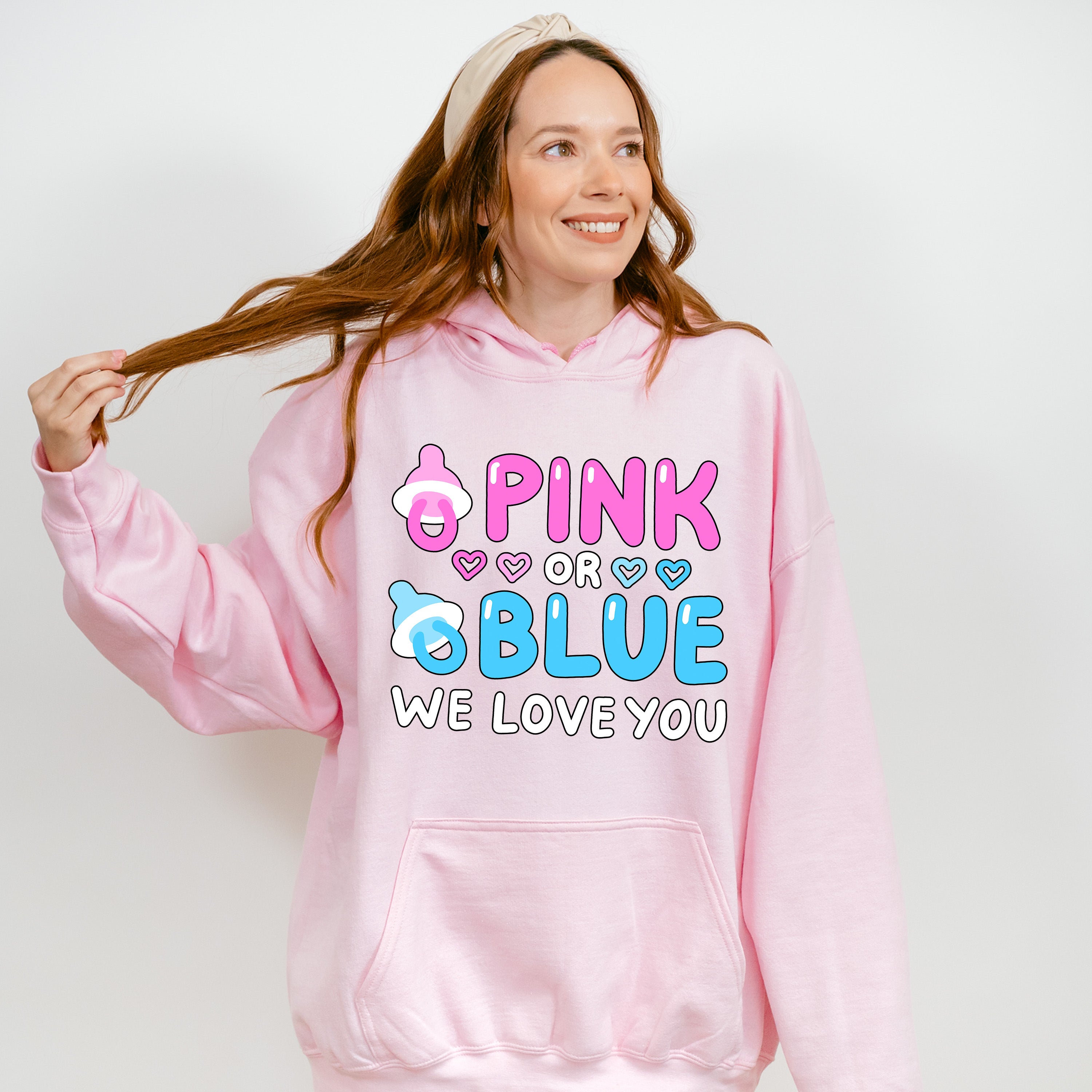 Pink Or Blue We Love You - Gender Reveal Unisex Crewneck T-Shirt Sweatshirt Hoodie