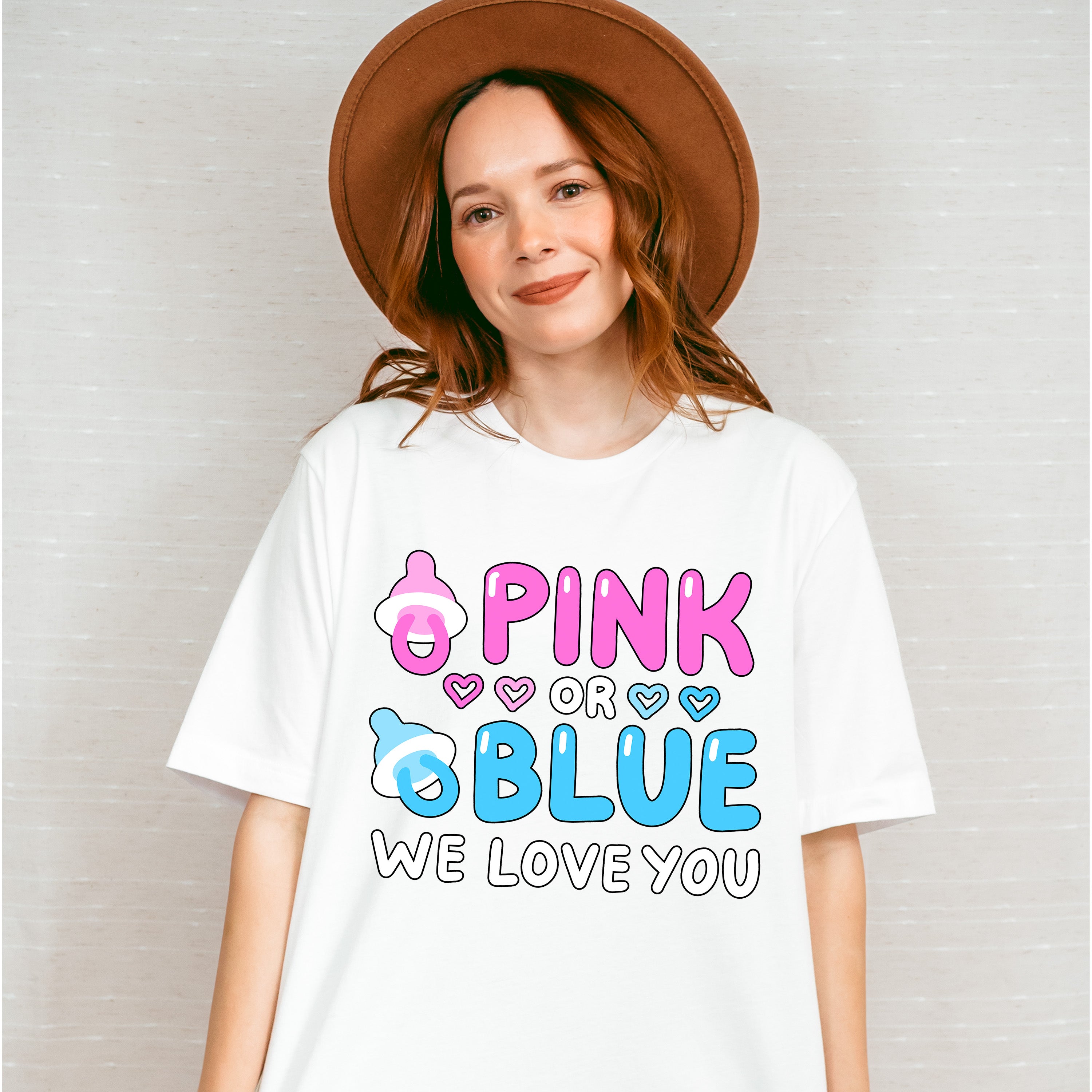 Pink Or Blue We Love You - Gender Reveal Unisex Crewneck T-Shirt Sweatshirt Hoodie