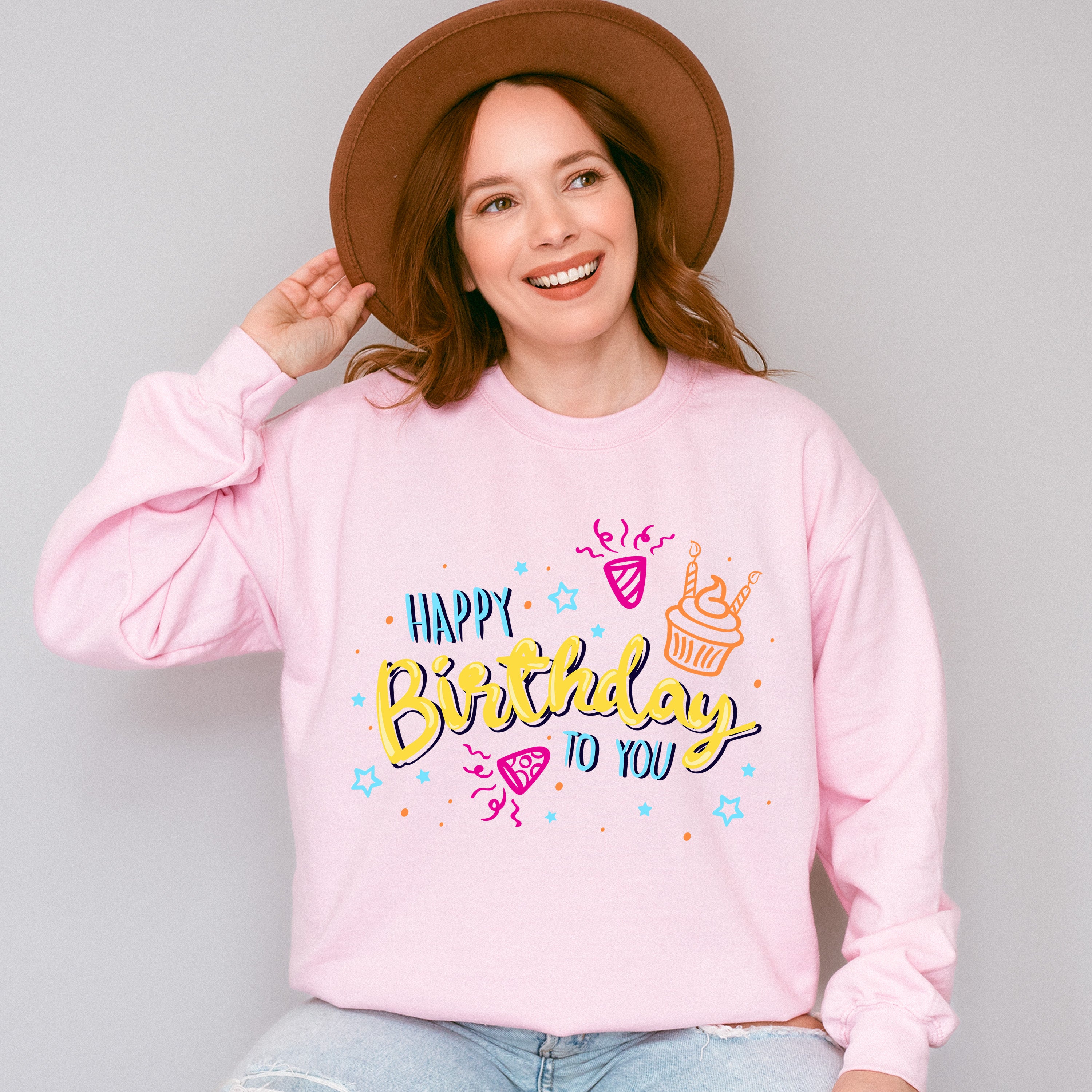 Happy Birthday To You Yellow Design - Birthday Unisex Crewneck T-Shirt Sweatshirt Hoodie