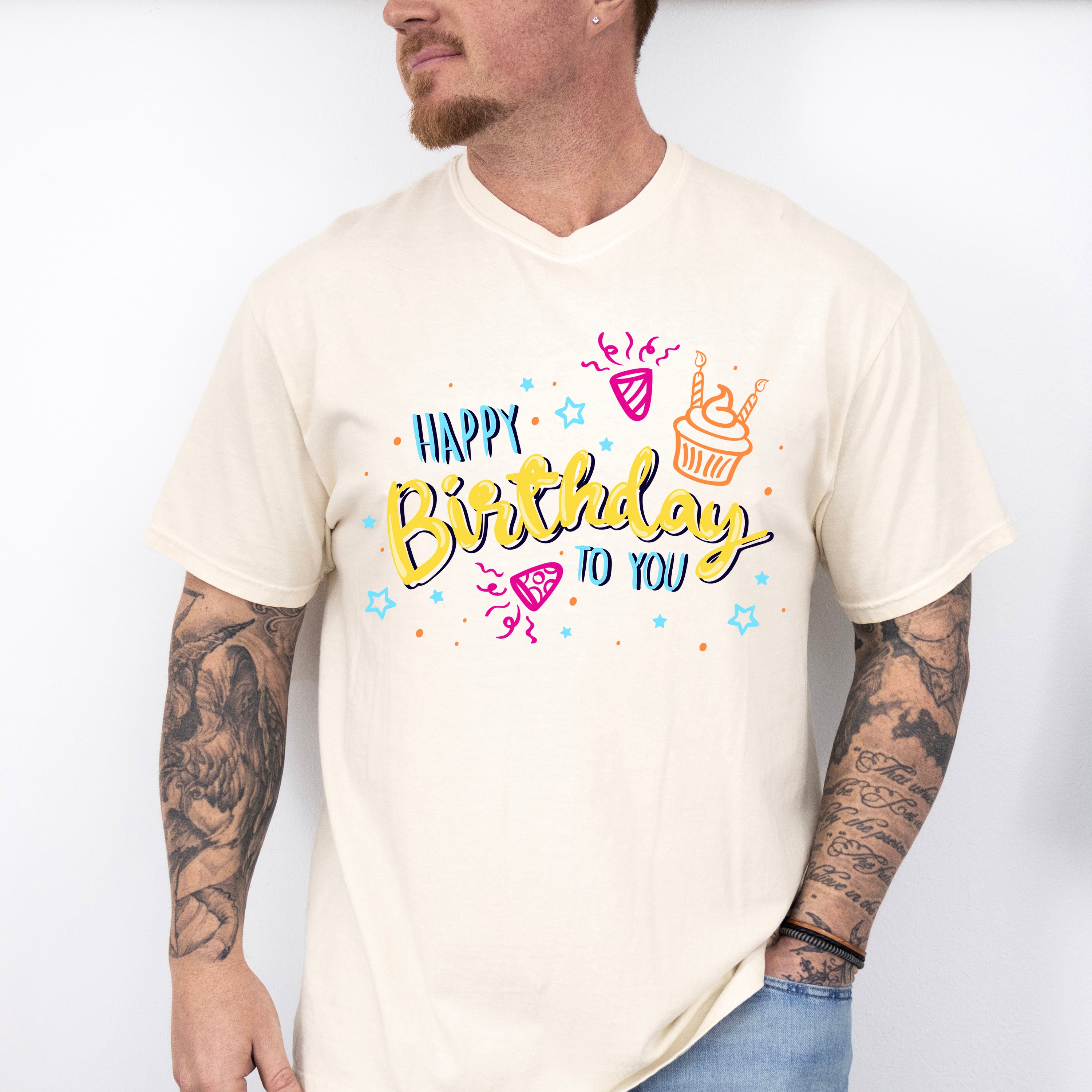 Happy Birthday To You Yellow Design - Birthday Unisex Crewneck T-Shirt Sweatshirt Hoodie