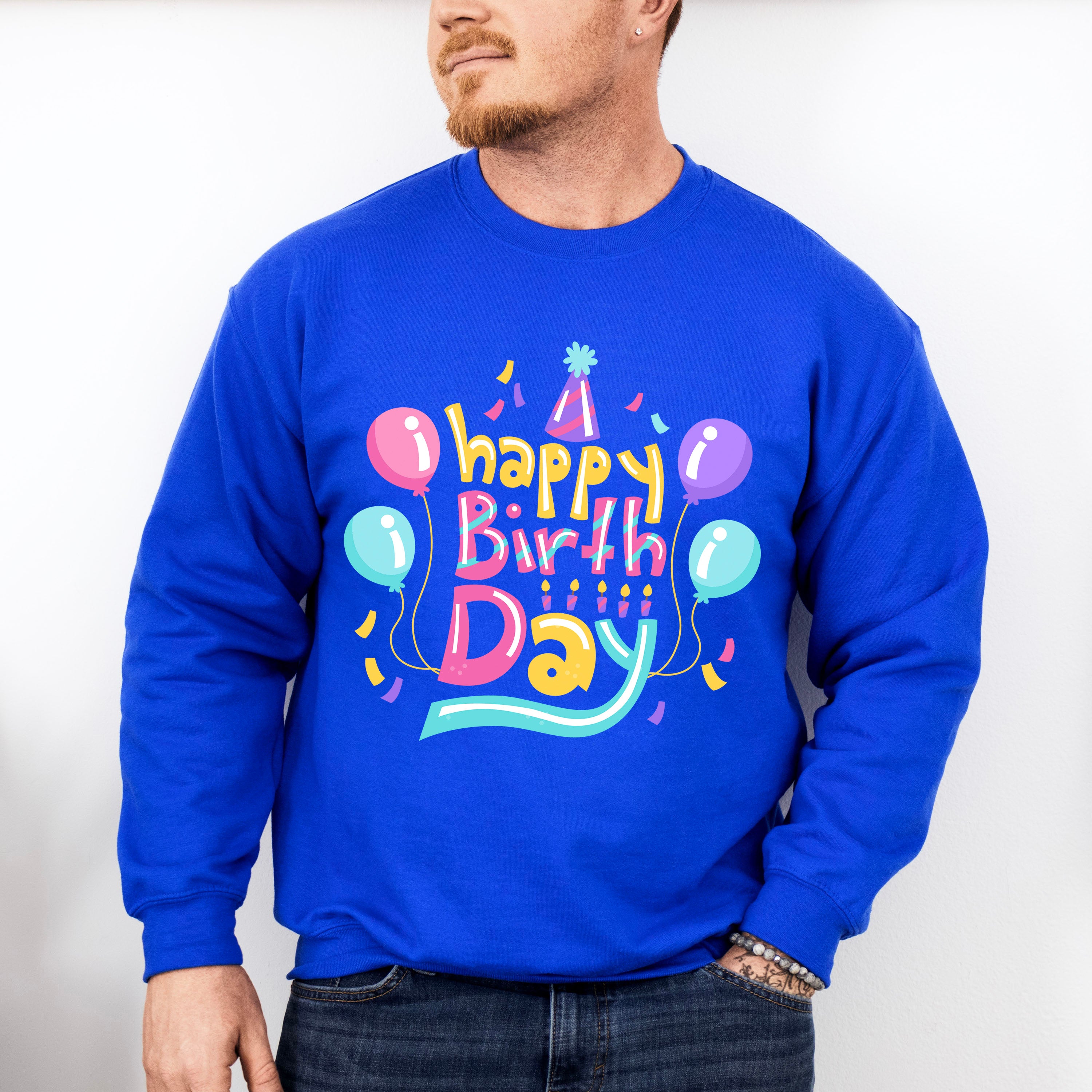 Happy Birthday Colorful Design - Birthday Unisex Crewneck T-Shirt Sweatshirt Hoodie