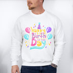 Happy Birthday Colorful Design - Birthday Unisex Crewneck T-Shirt Sweatshirt Hoodie