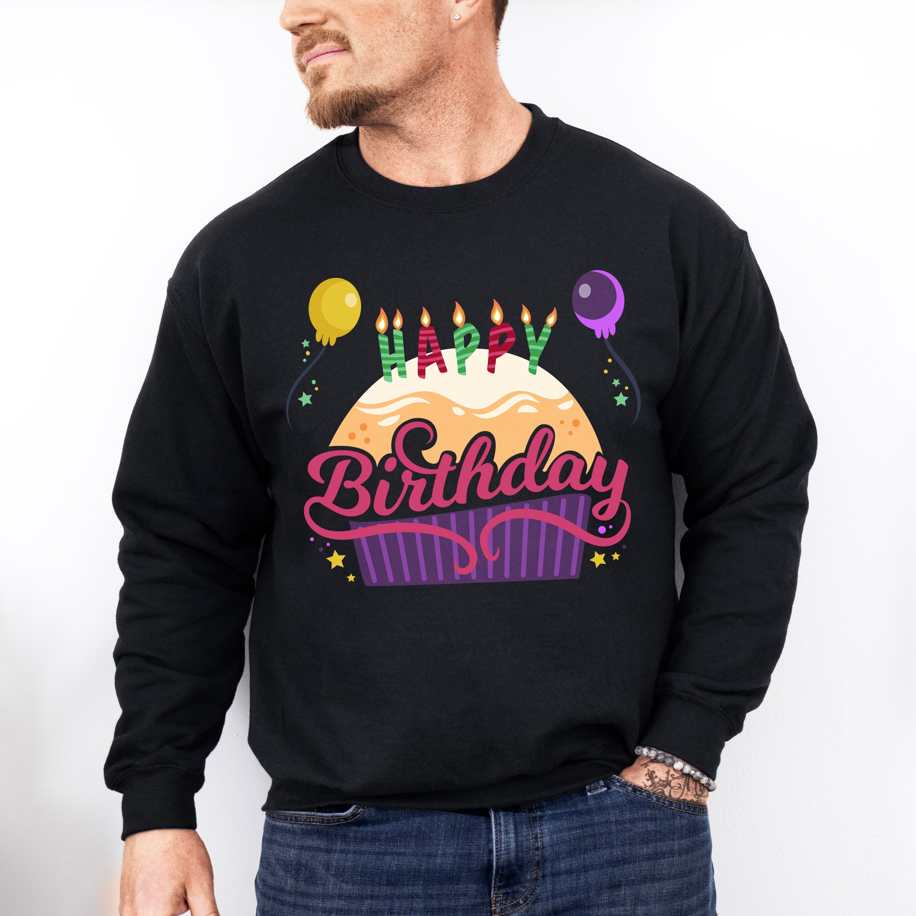 Happy Birthday Cake Design - Birthday Unisex Crewneck T-Shirt Sweatshirt Hoodie