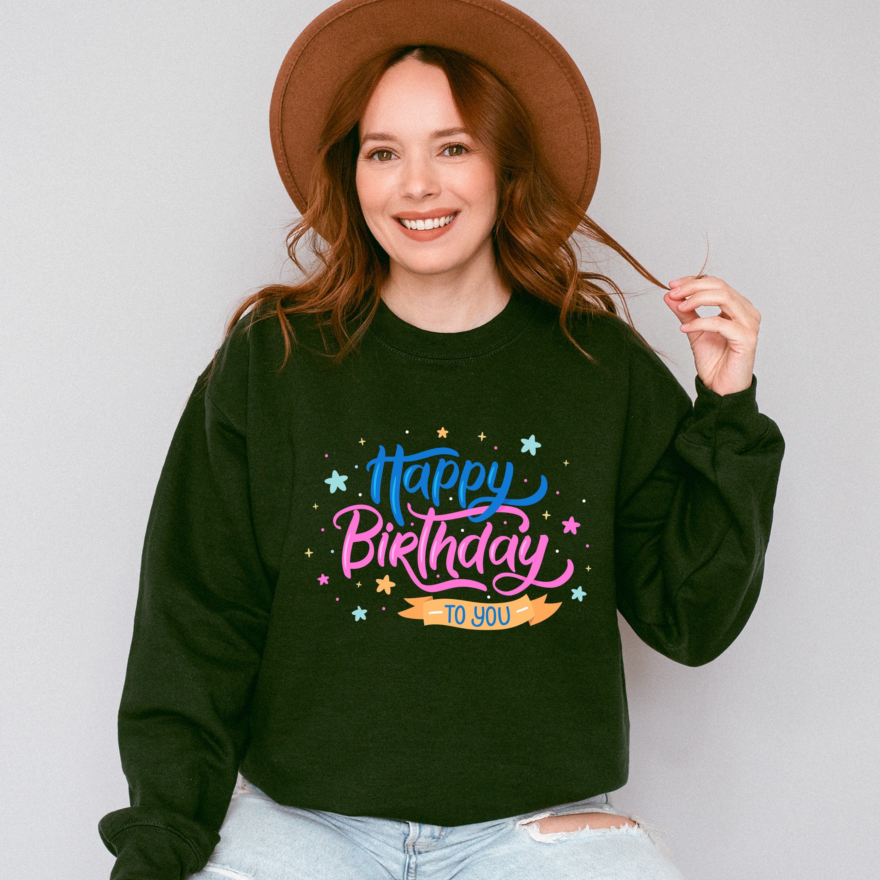 Happy Birthday To You Blue Pink - Birthday Unisex Crewneck T-Shirt Sweatshirt Hoodie