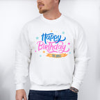 Happy Birthday To You Blue Pink - Birthday Unisex Crewneck T-Shirt Sweatshirt Hoodie