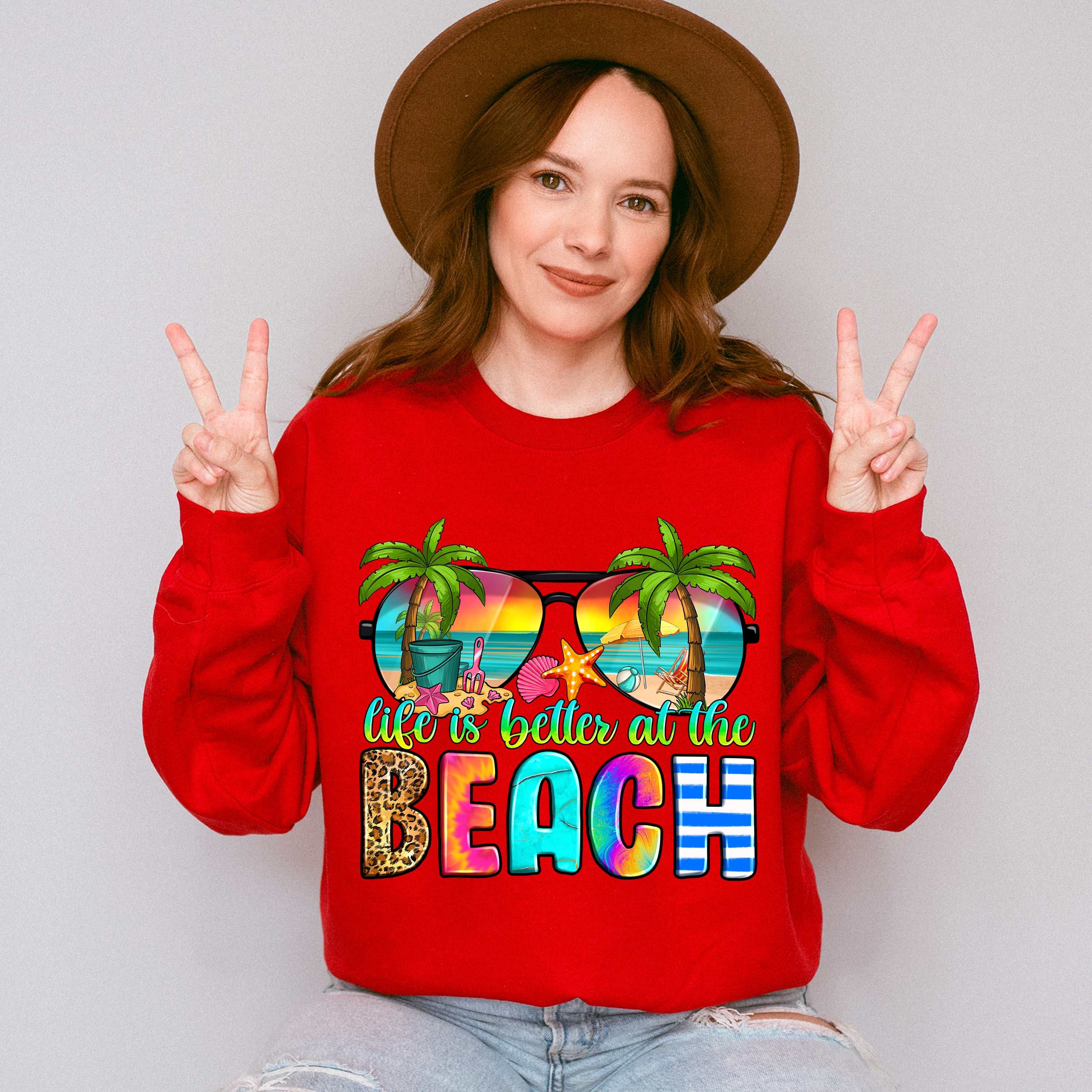 Life Is Better At The Beach - Summer Theme Unisex Crewneck T-Shirt Sweatshirt Hoodie
