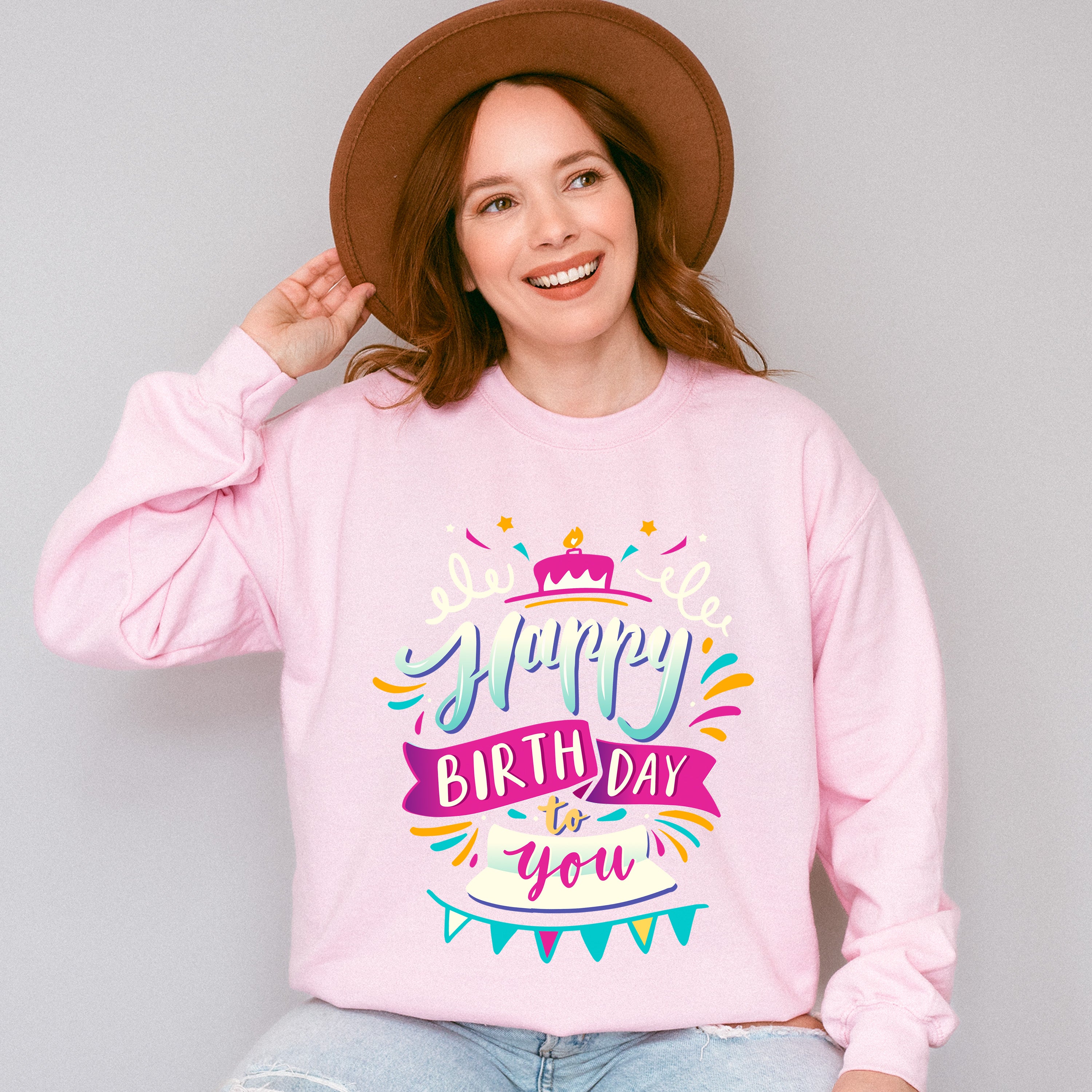 Happy Birthday To You Blue Pink - Birthday Unisex Crewneck T-Shirt Sweatshirt Hoodie