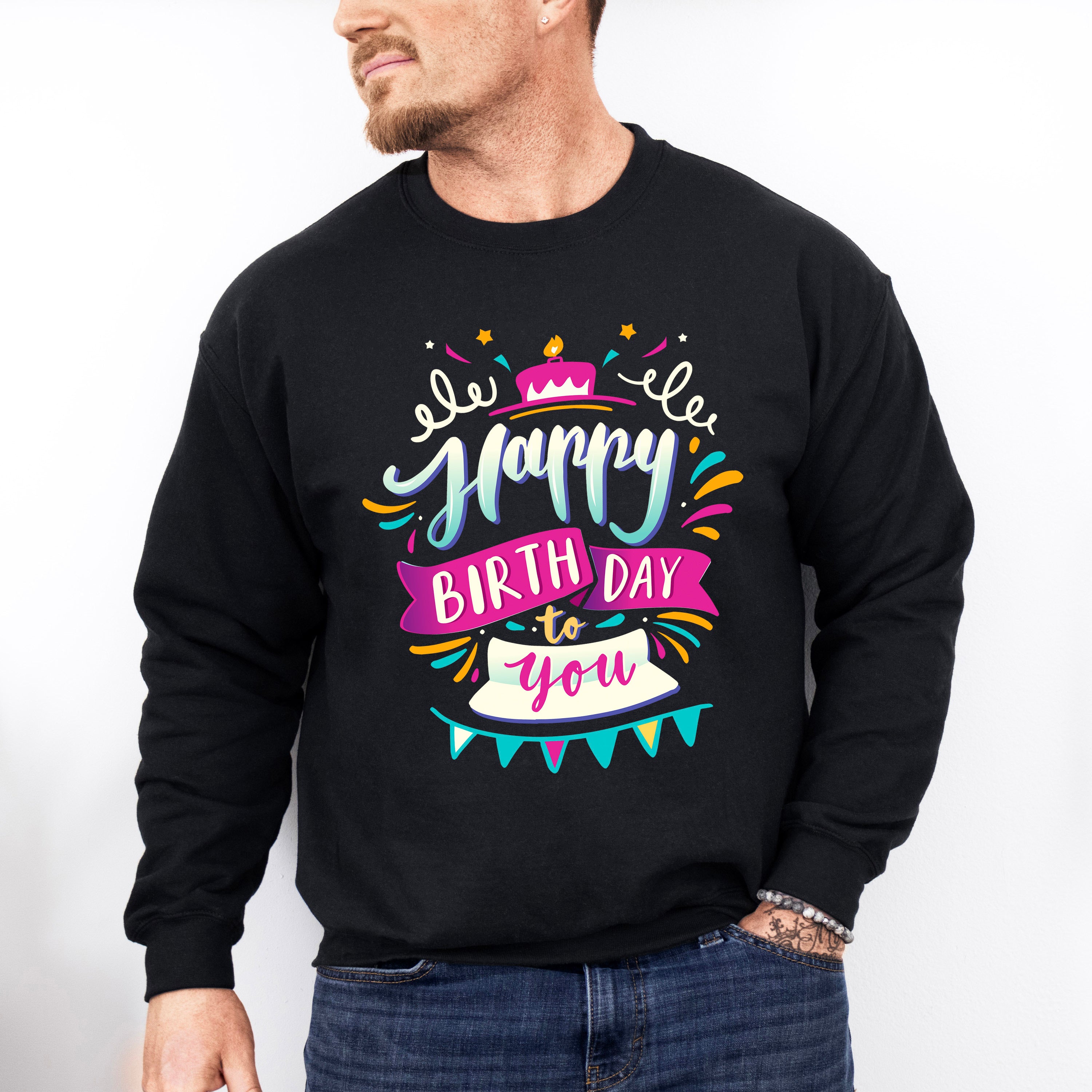 Happy Birthday To You Blue Pink - Birthday Unisex Crewneck T-Shirt Sweatshirt Hoodie