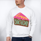 Happy Birthday Cake Slice - Birthday Unisex Crewneck T-Shirt Sweatshirt Hoodie