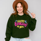Happy Birthday Yellow and Pink - Birthday Unisex Crewneck T-Shirt Sweatshirt Hoodie