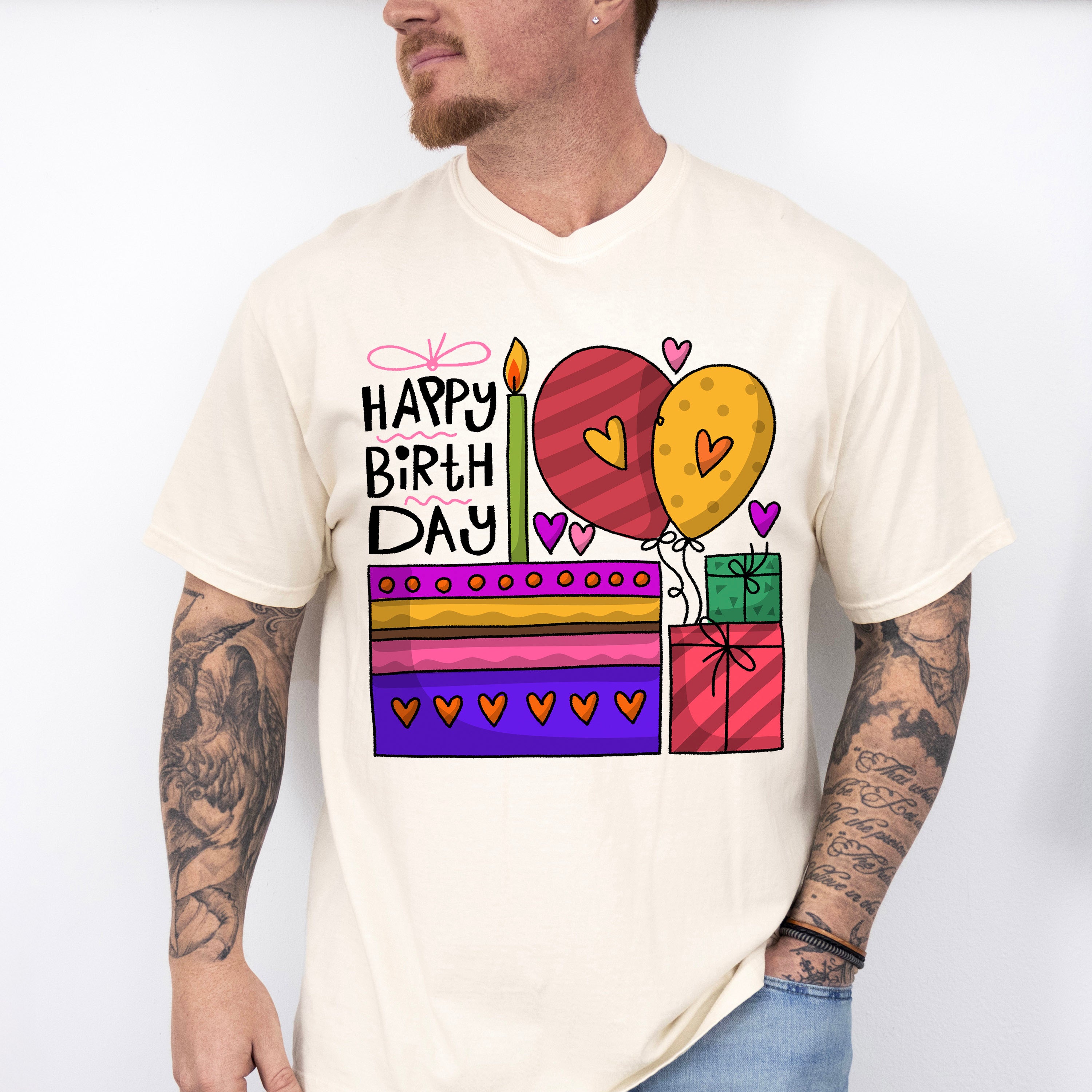 Happy Birthday Cake and Gifts - Birthday Unisex Crewneck T-Shirt Sweatshirt Hoodie