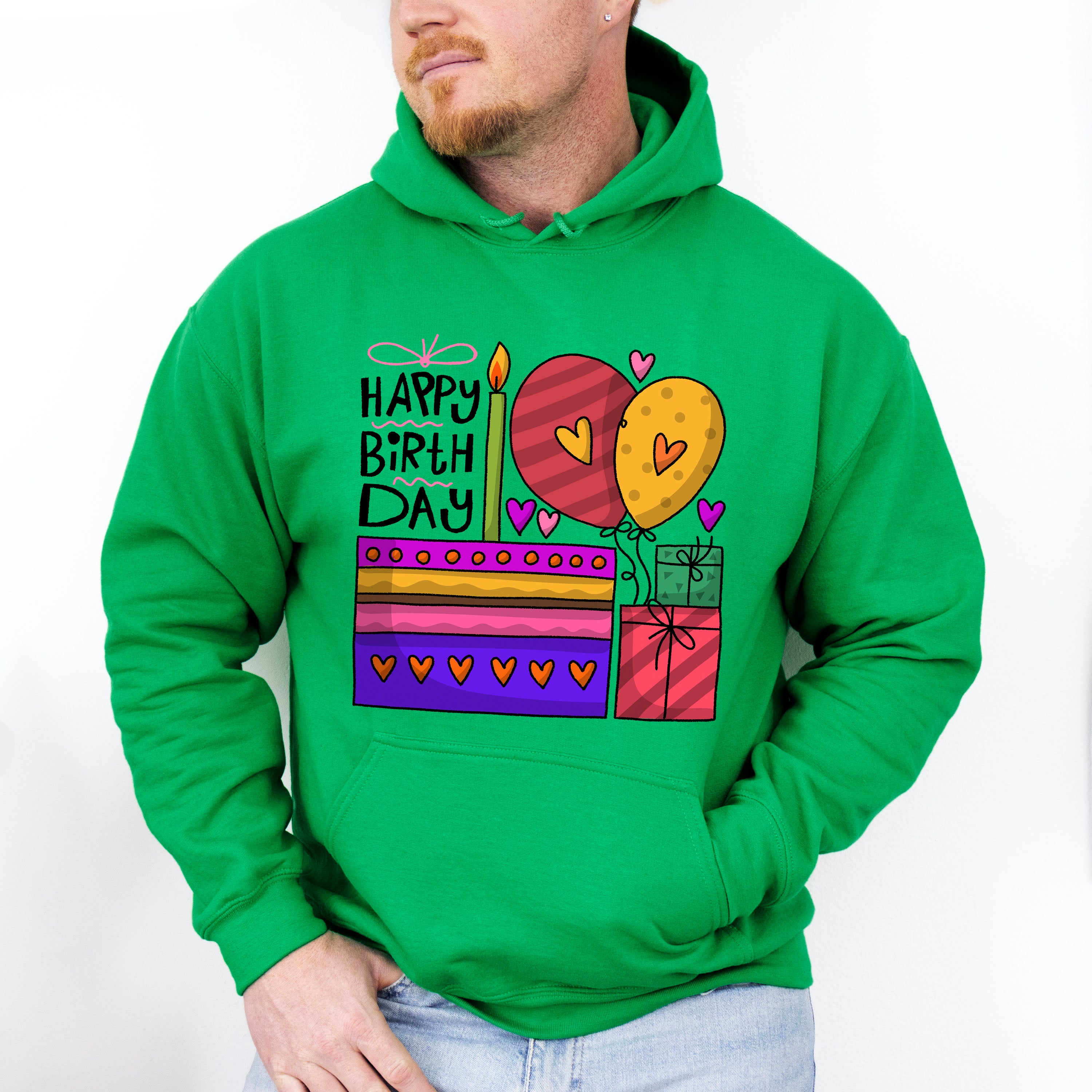 Happy Birthday Cake and Gifts - Birthday Unisex Crewneck T-Shirt Sweatshirt Hoodie