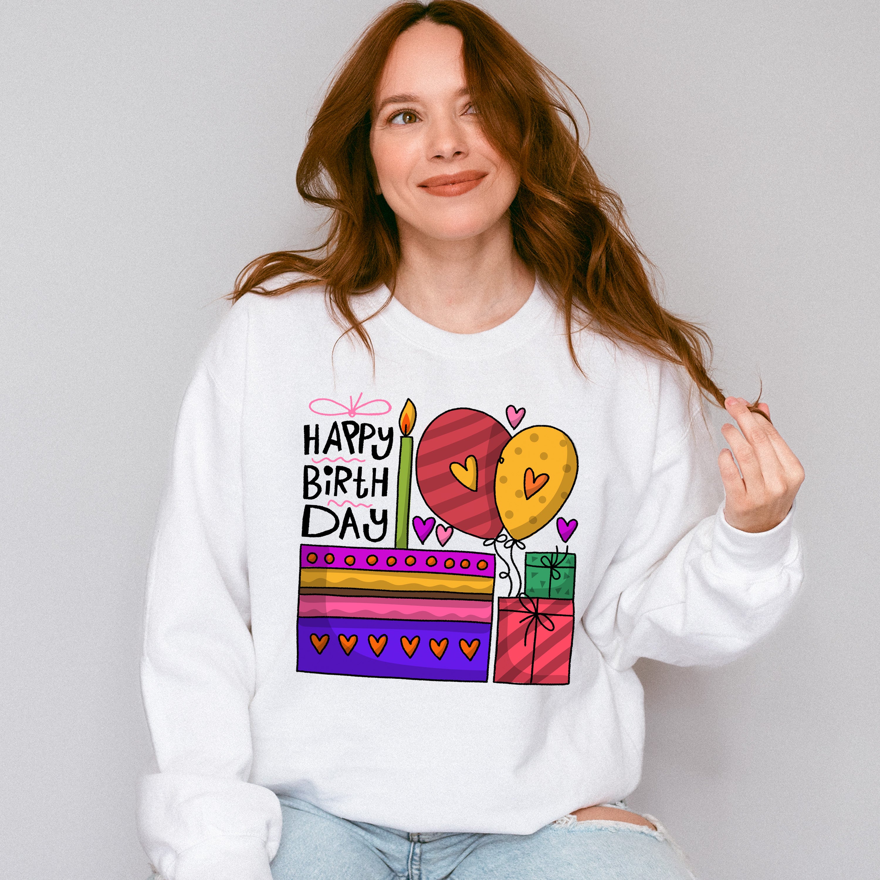 Happy Birthday Cake and Gifts - Birthday Unisex Crewneck T-Shirt Sweatshirt Hoodie