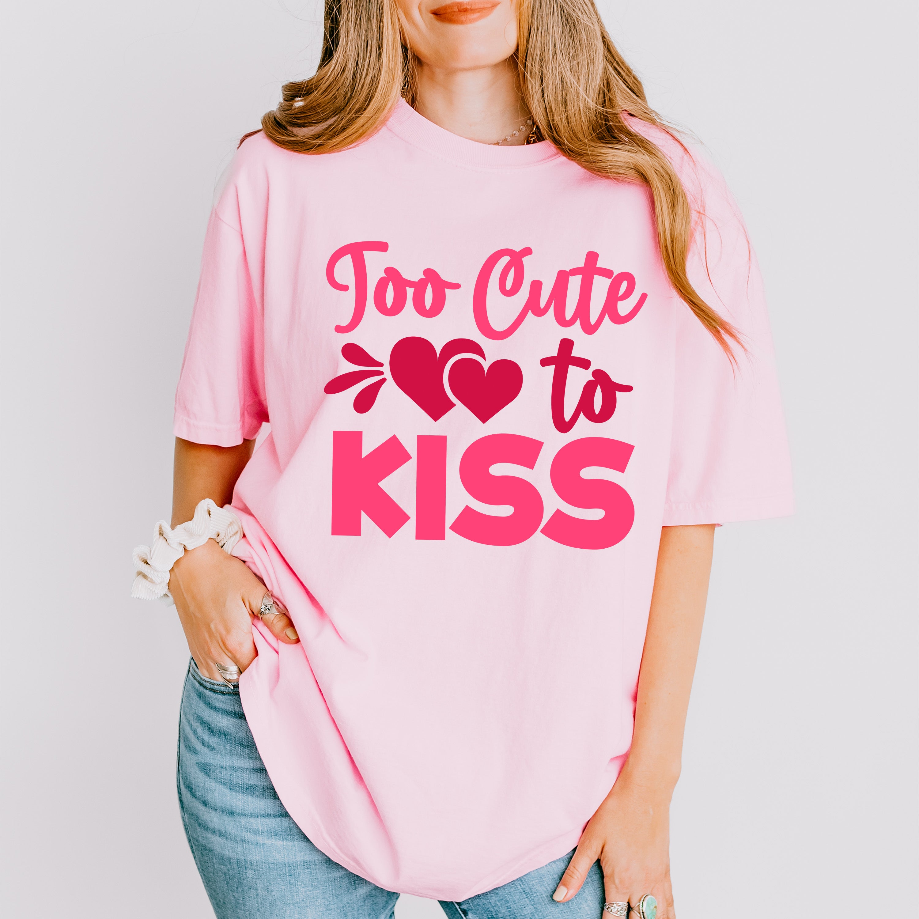 Too Cute To Kiss - Valentine's Day Unisex Crewneck T-Shirt Sweatshirt Hoodie