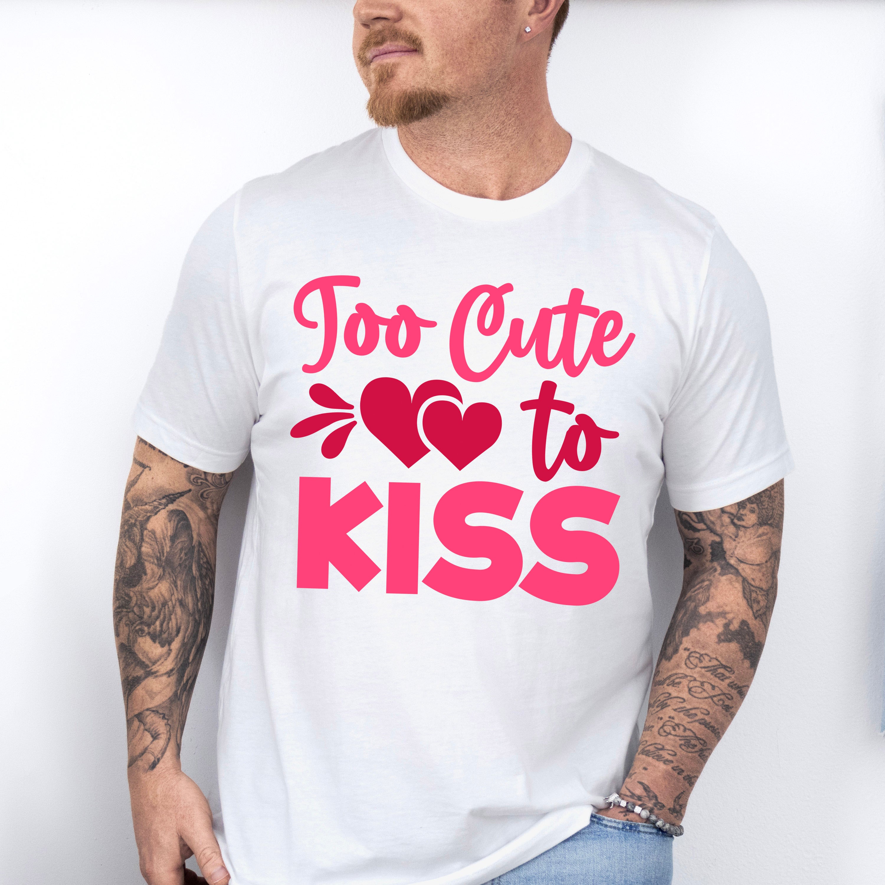 Too Cute To Kiss - Valentine's Day Unisex Crewneck T-Shirt Sweatshirt Hoodie