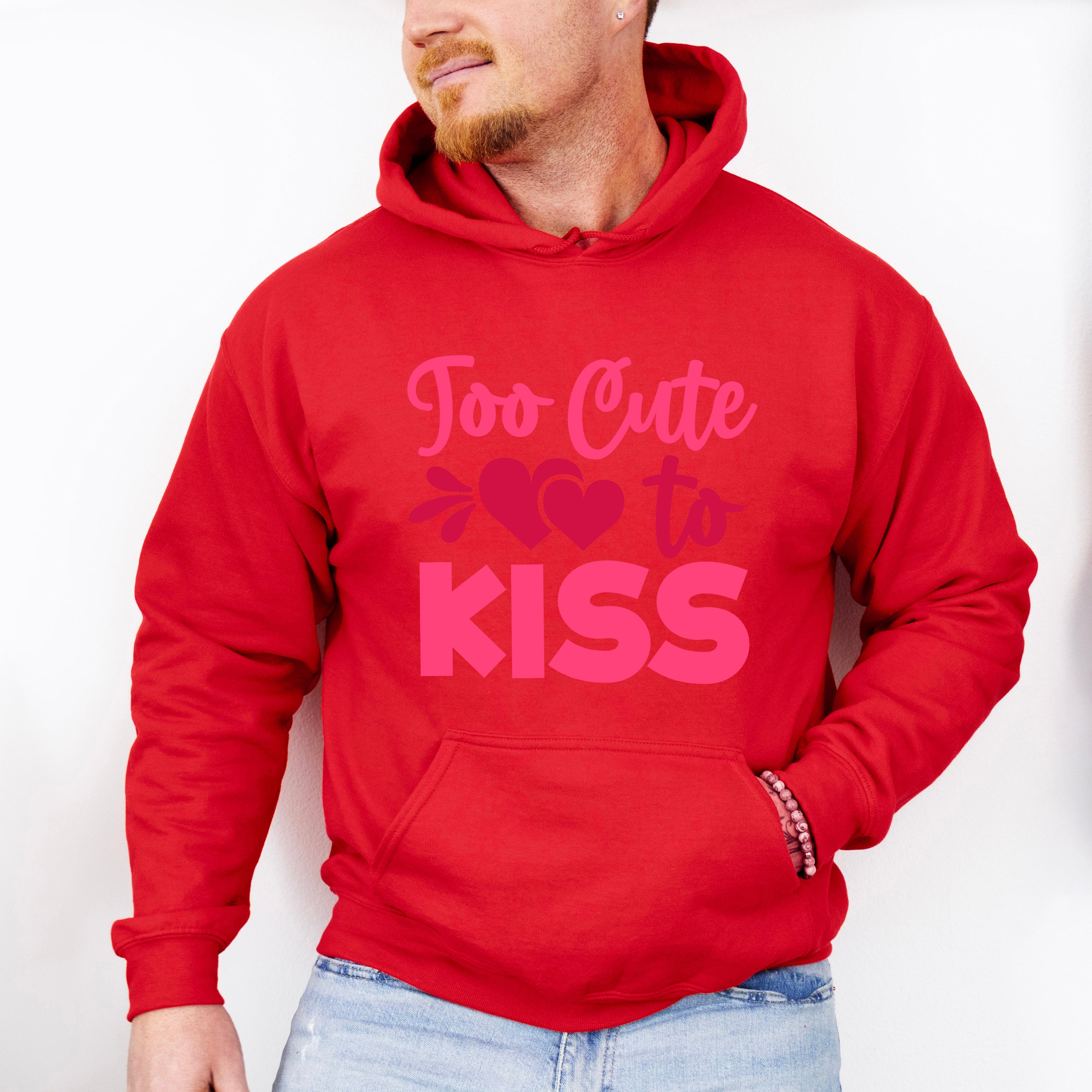 Too Cute To Kiss - Valentine's Day Unisex Crewneck T-Shirt Sweatshirt Hoodie