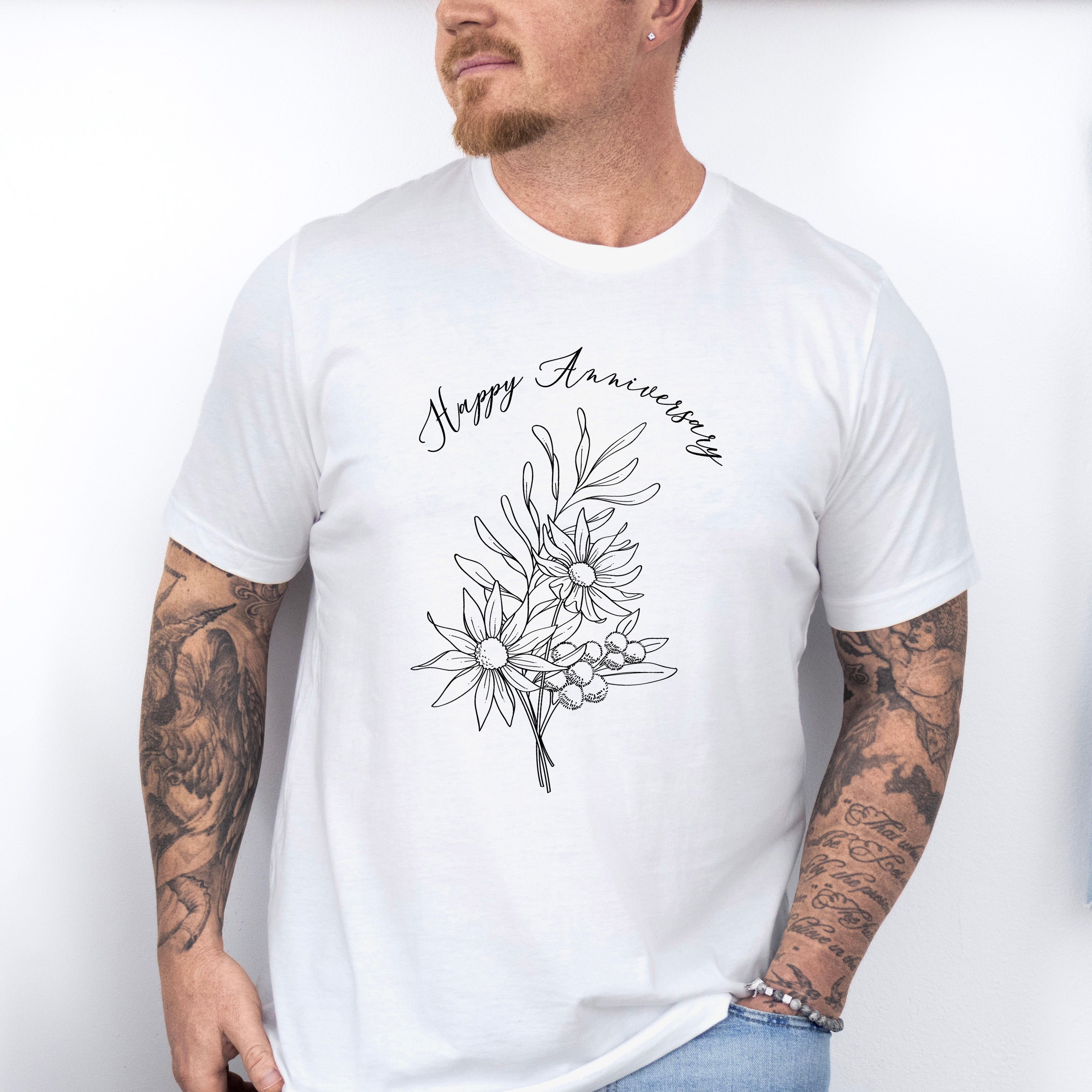 Happy Anniversary Flower - Anniversary Unisex Crewneck T-Shirt Sweatshirt Hoodie