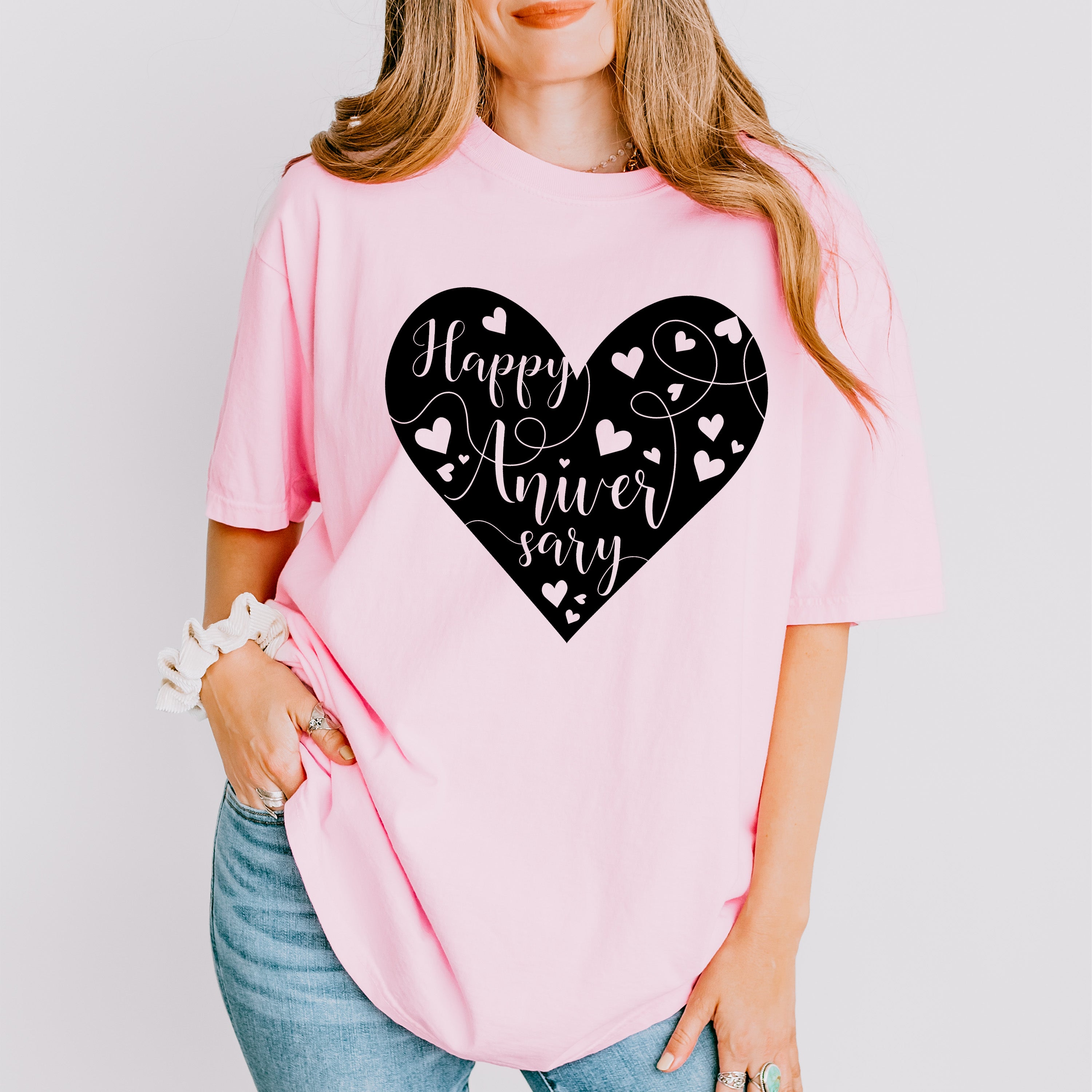 Happy Anniversary Heart - Anniversary Unisex Crewneck T-Shirt Sweatshirt Hoodie