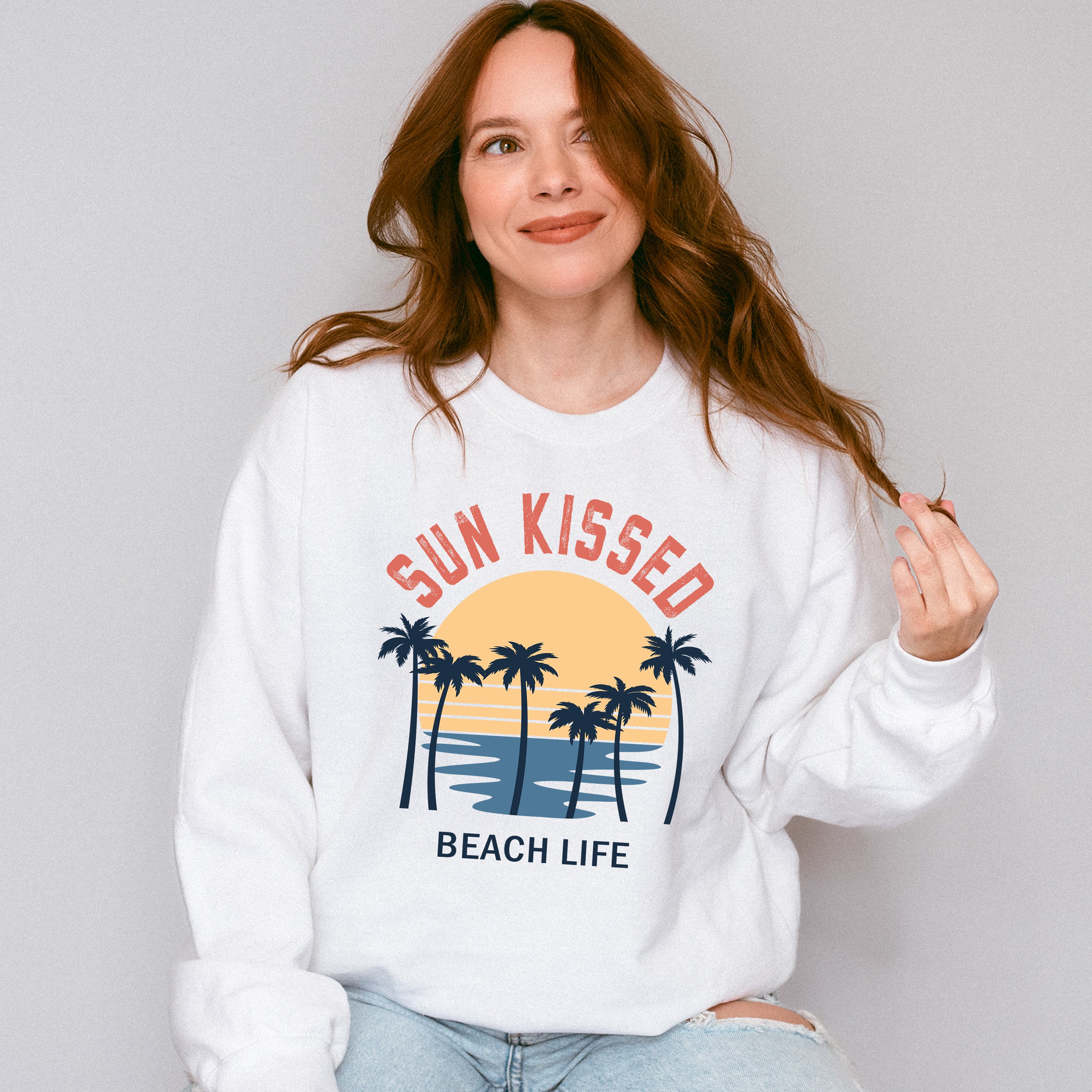 Sun Kissed Beach Life - Summer Theme Unisex Crewneck T-Shirt Sweatshirt Hoodie