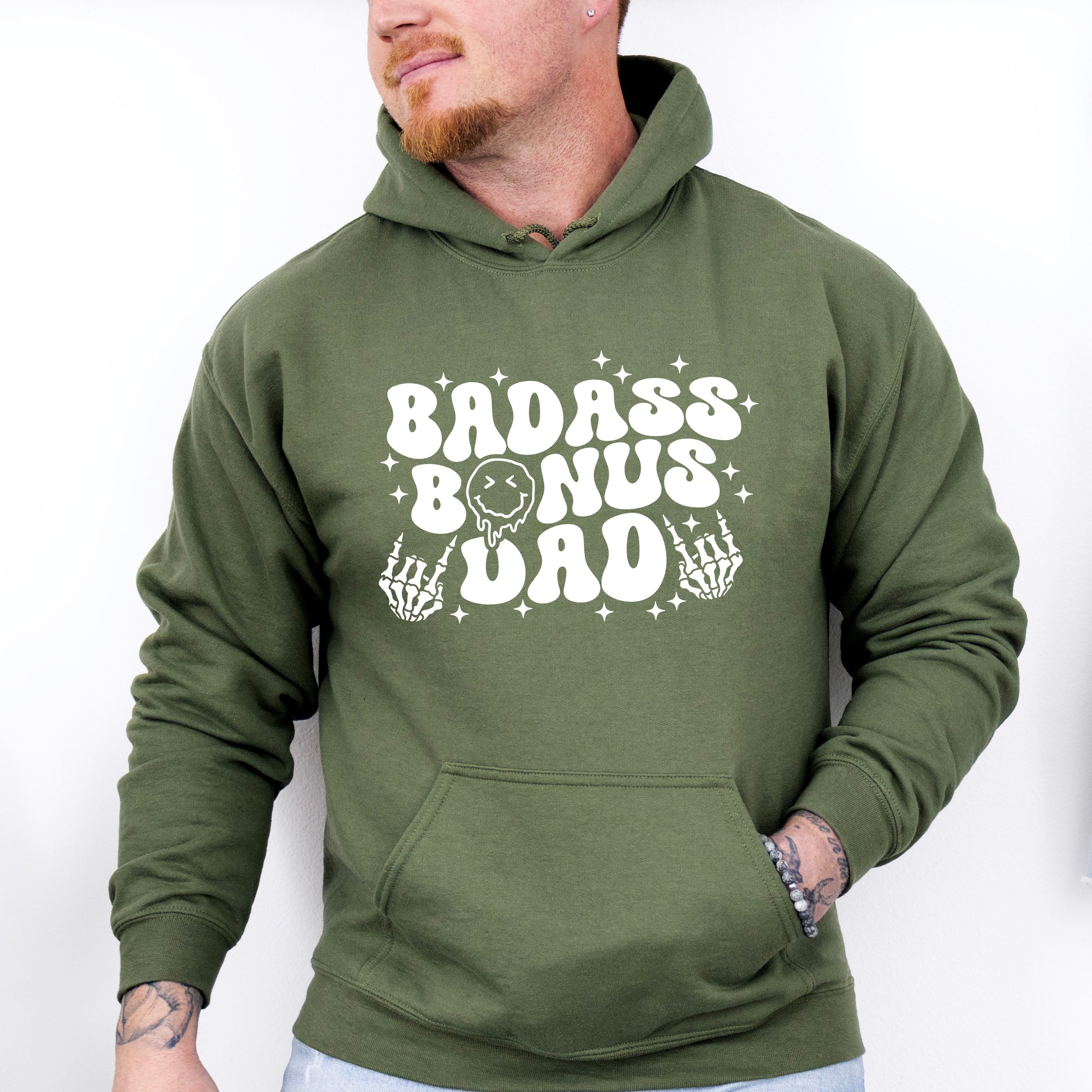 Badass Bonus Dad - Father's Day Unisex Crewneck T-Shirt Sweatshirt Hoodie