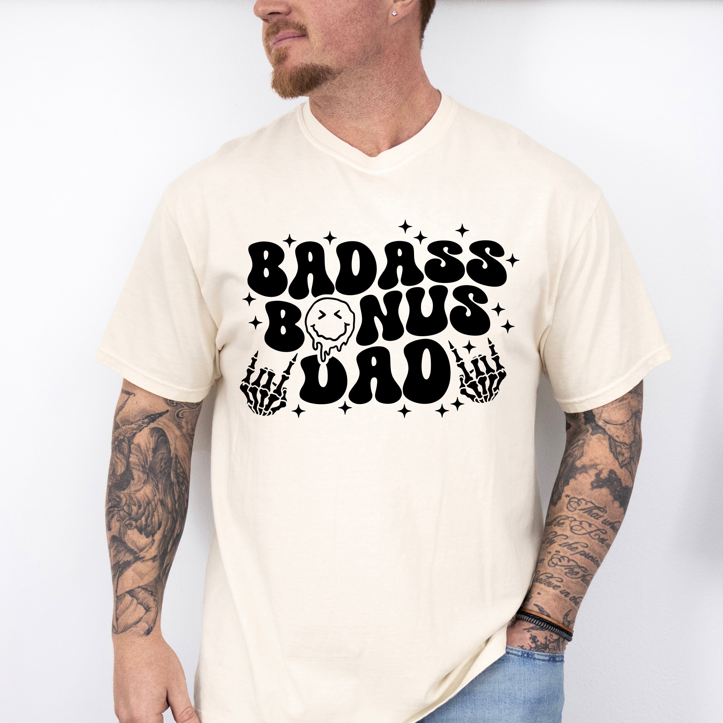 Badass Bonus Dad - Father's Day Unisex Crewneck T-Shirt Sweatshirt Hoodie