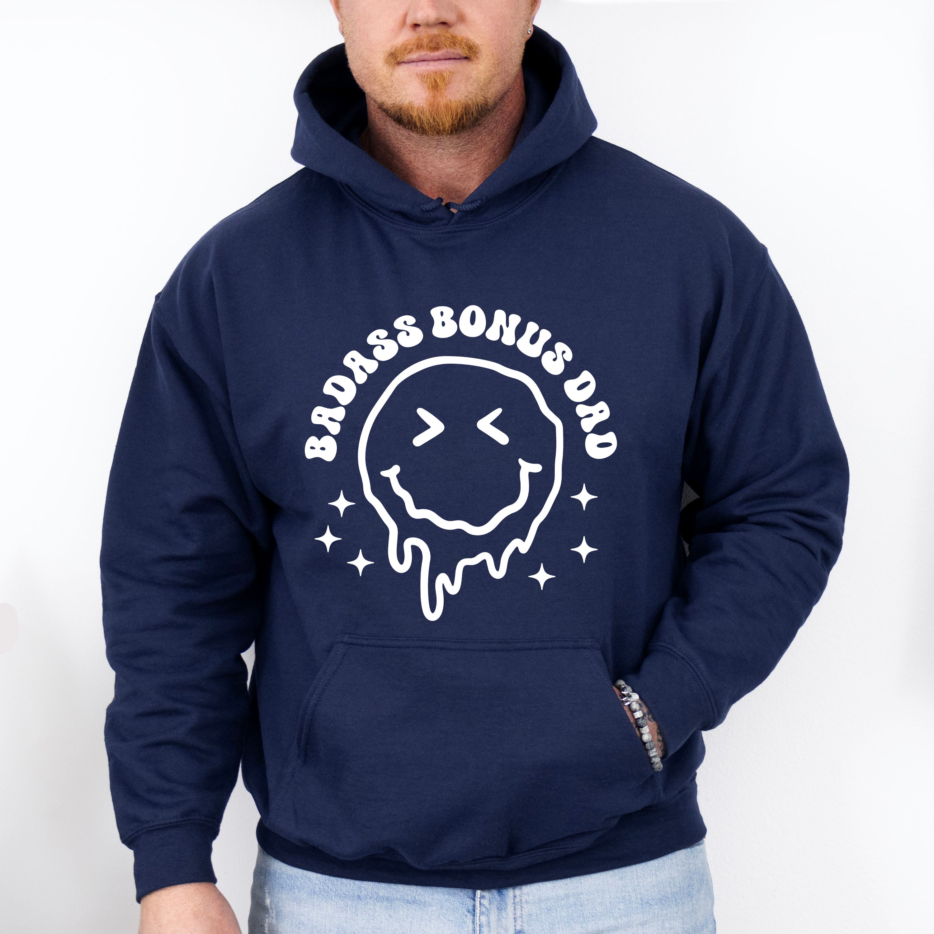 Badass Bonus Dad Smiley Design - Father's Day Unisex Crewneck T-Shirt Sweatshirt Hoodie