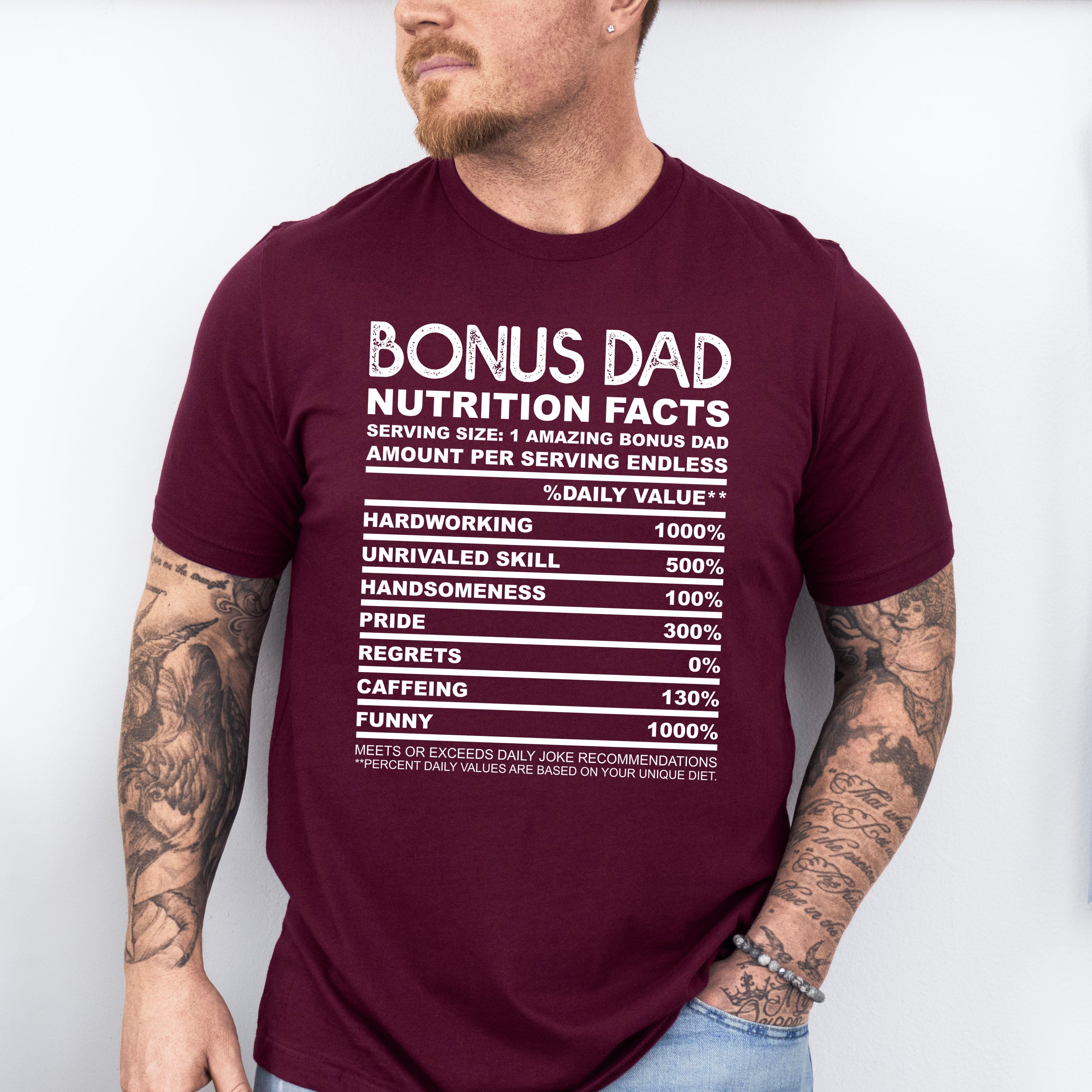 Bonus Dad Nutrition Facts - Father's Day Unisex Crewneck T-Shirt Sweatshirt Hoodie