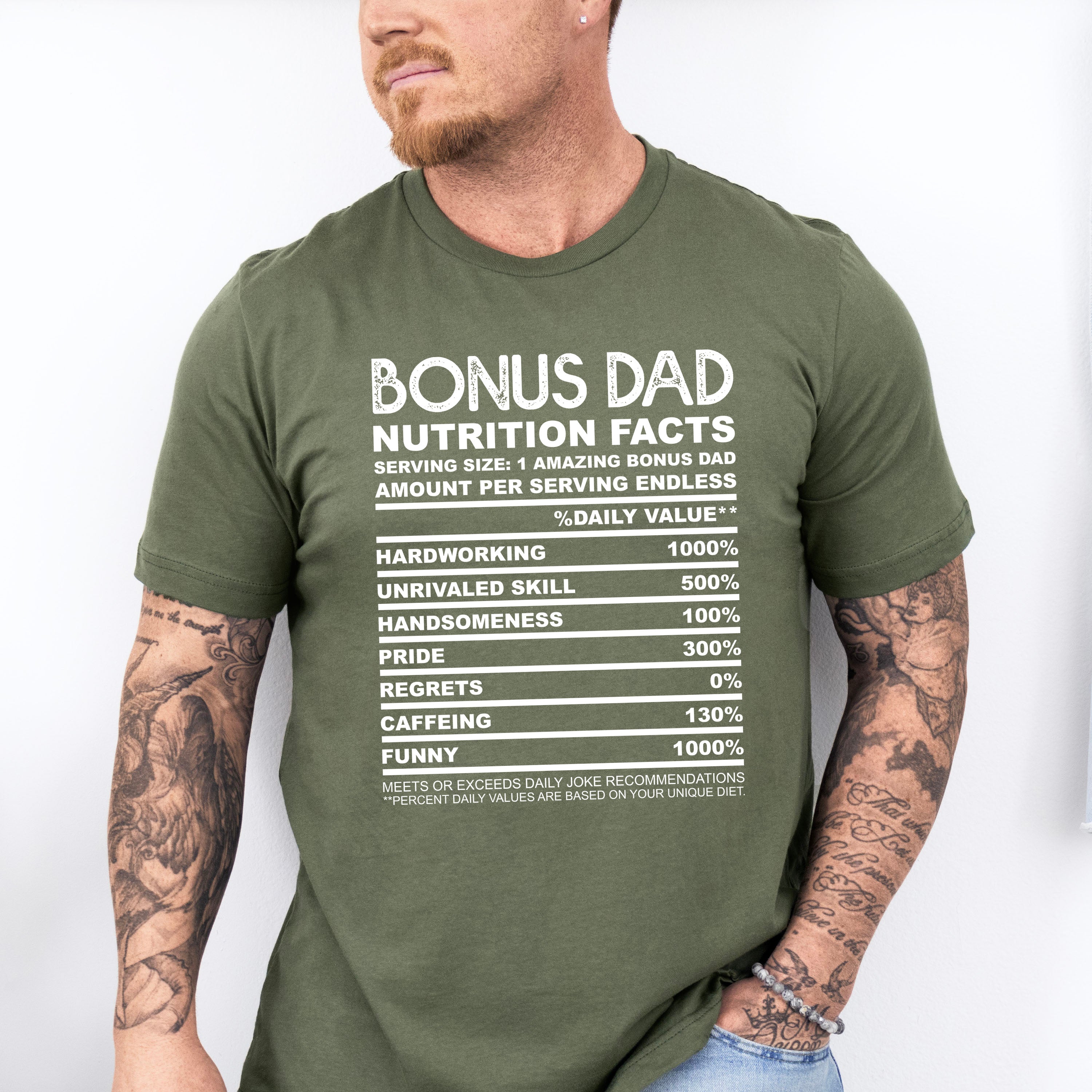 Bonus Dad Nutrition Facts - Father's Day Unisex Crewneck T-Shirt Sweatshirt Hoodie